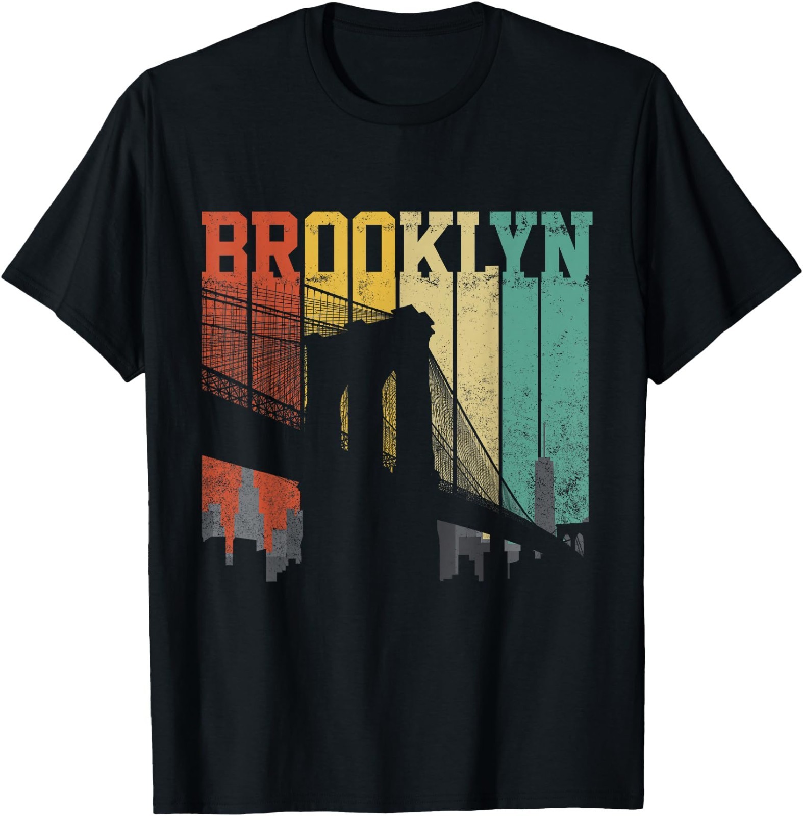 New York City Brooklyn Bridge Vintage Retro Skyline NYC NY T-Shirt New York City Brooklyn Bridge Vintage Retro Skyline NYC NY T-Shirt