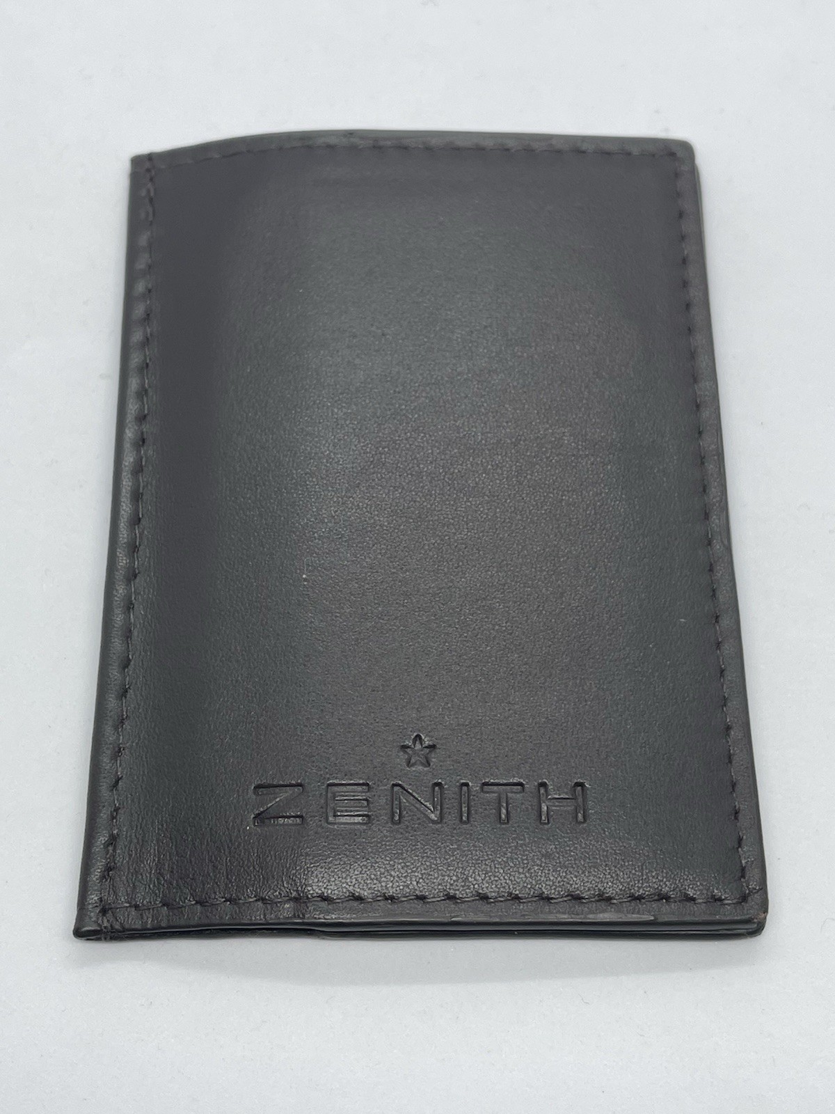 Authentic Zenith Brown Leather Wallet Warranty Card Booklet Papers Holder - NEW
