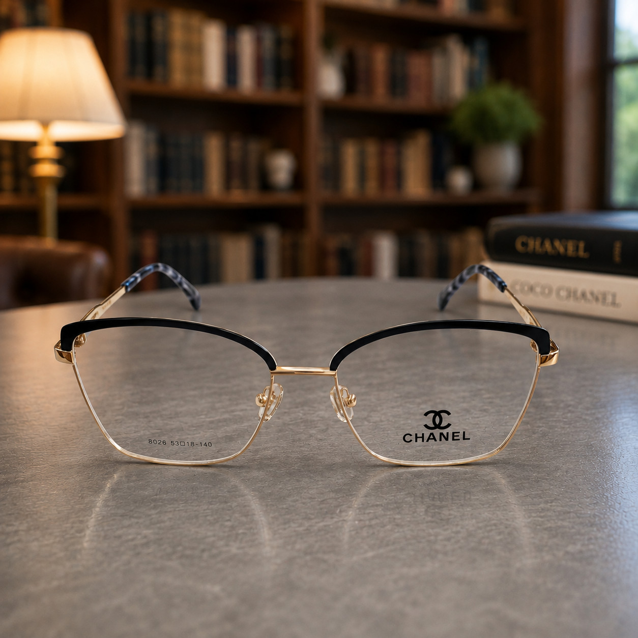 Chanel Blue & White Marbled Frame (Authentic) 53,18,140