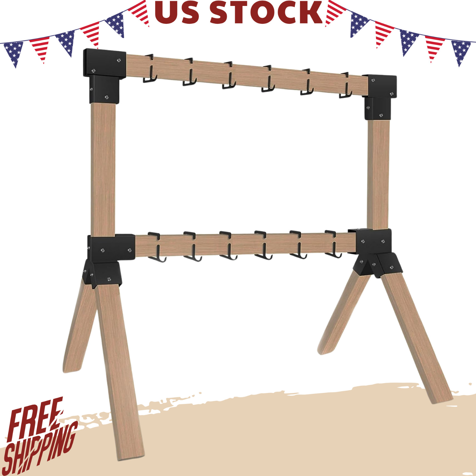 NEW Steel Target Stand Brackets Heavy Duty Y & T Hangers 12 Hooks DIY Range