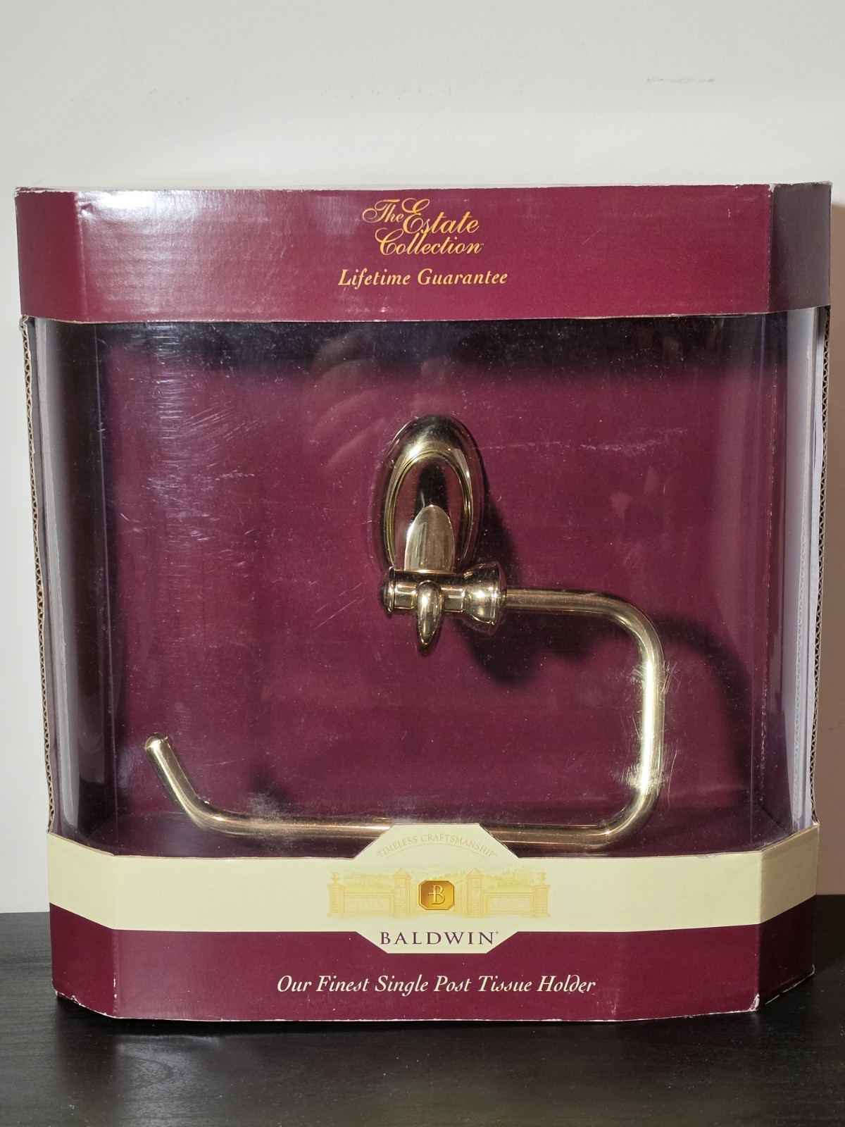 Baldwin 3603-030-SP Palisade Tissue Holder Solid Brass Polished Brass NOS Baldwin 3603-030-SP Palisade Tissue Holder Solid Brass Polished Brass NOS