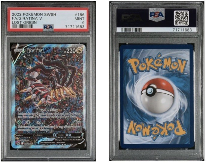 Giratina V (Alternate Full Art) 186/196 Swsh11: Lost Origin Holo PSA 9
