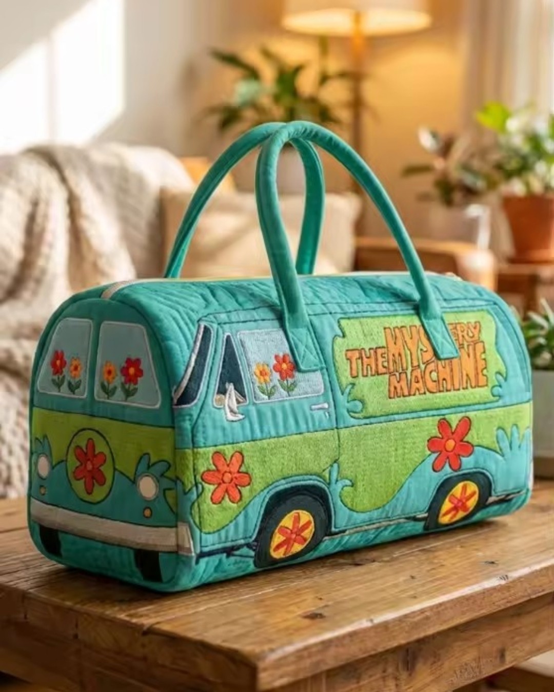 Super Trendy Scooby Doo The Mystery Machine Van Bag Handmade Duffel Quilted New Super Trendy Scooby Doo The Mystery Machine Van Bag Handmade Duffel Quilted New