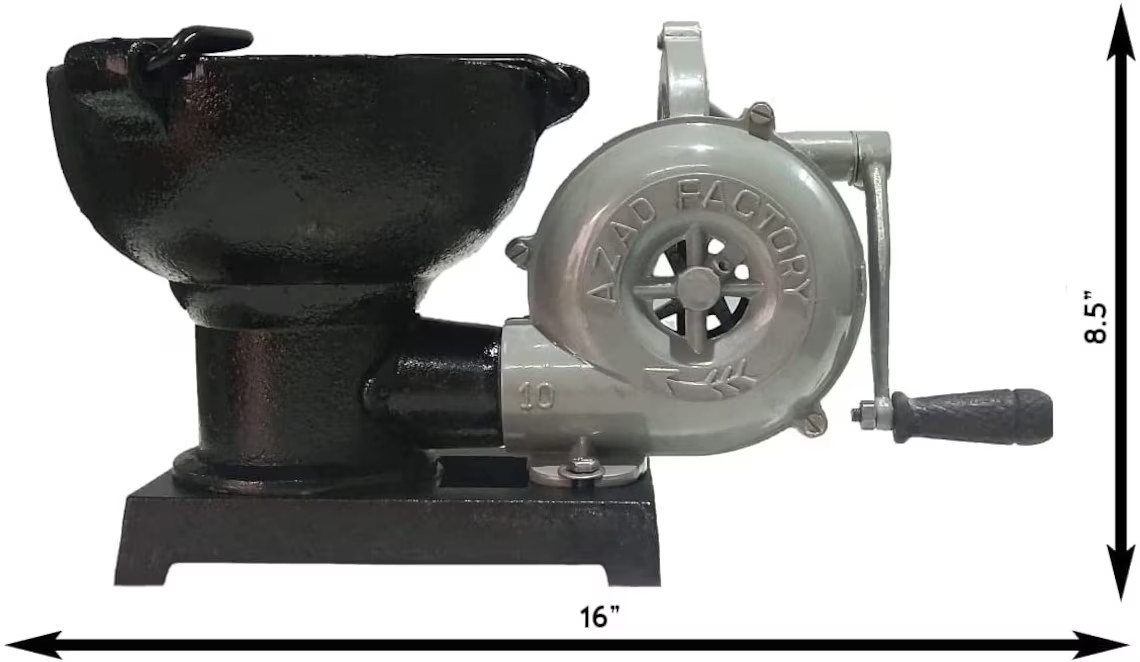 Blacksmith\'s Forge with Hand Blower for Knife Making Blacksmithing Forging Tools