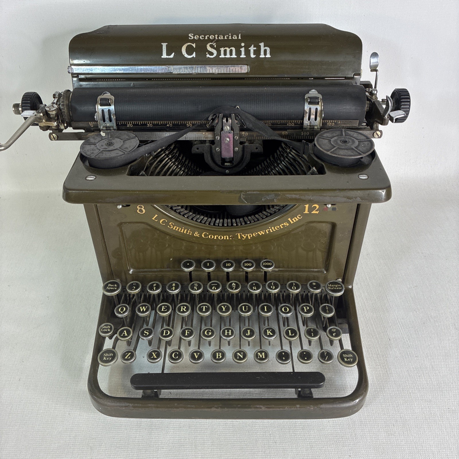 Antique 1920s 1930s LC Smith Secretarial 8-12 Manual Mechanical Typewriter Antique 1920s 1930s LC Smith Secretarial 8-12 Manual Mechanical Typewriter