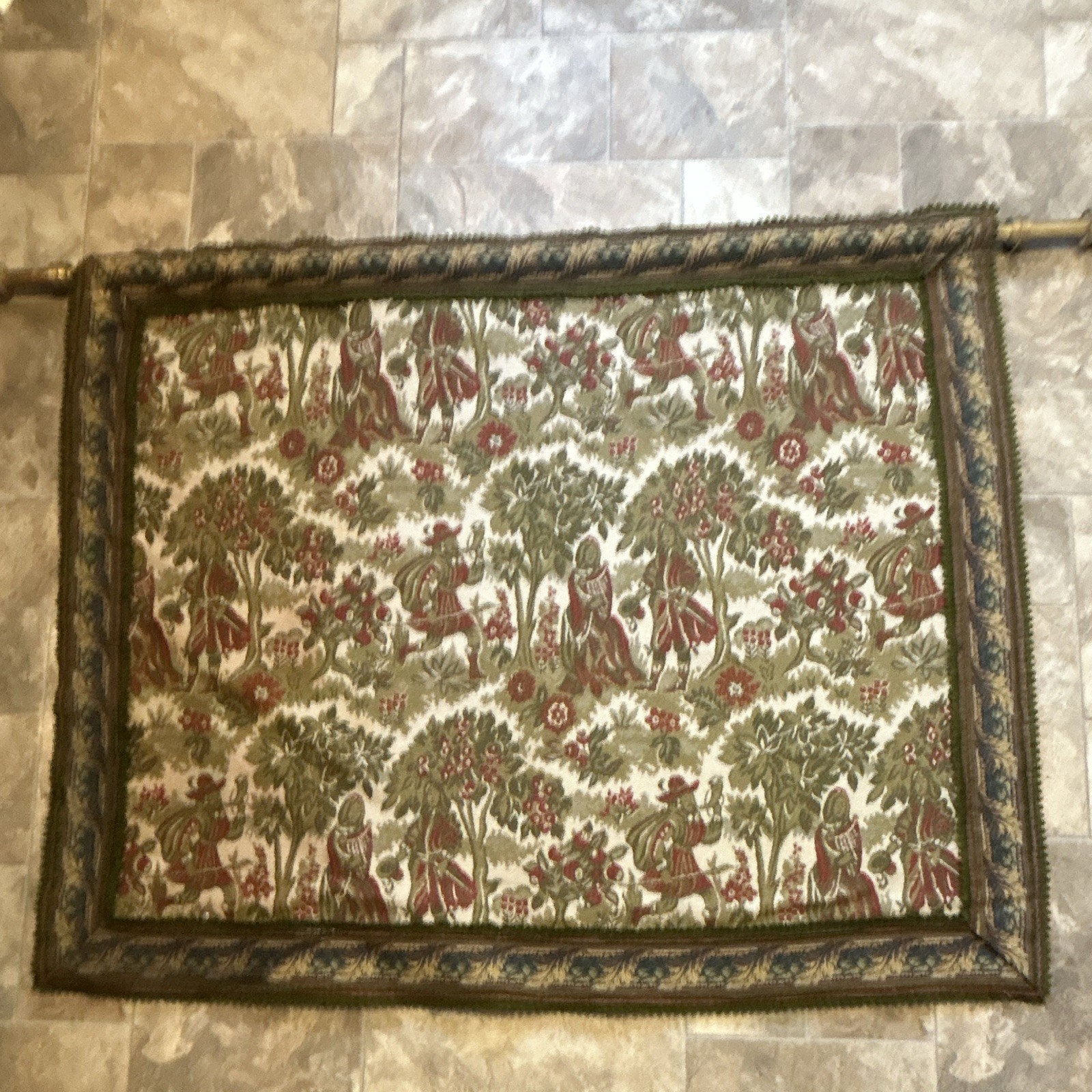 Hand Knotted Semi Antique French Tapestry 40X 51
