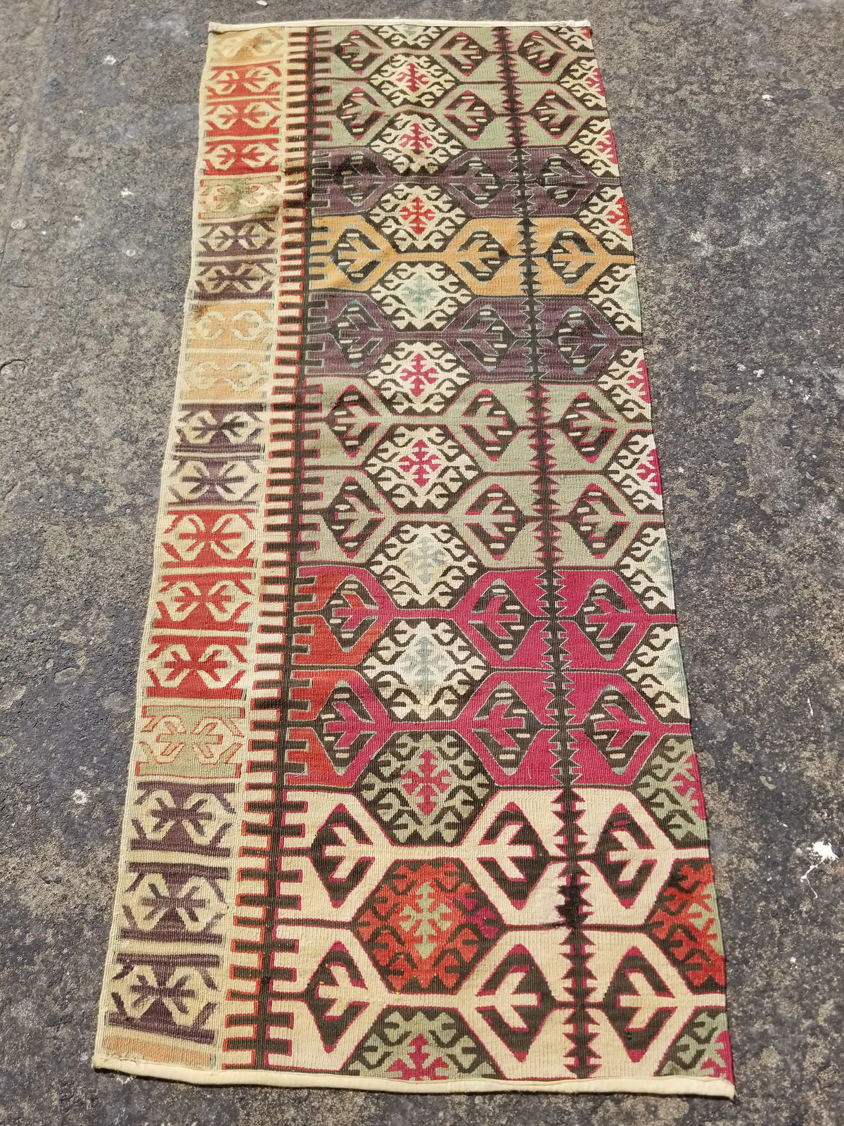 Antique Traditional Handmade Turkish Wool Multicolor Kilim 5.7x2.2 ft Antique Traditional Handmade Turkish Wool Multicolor Kilim 5.7x2.2 ft
