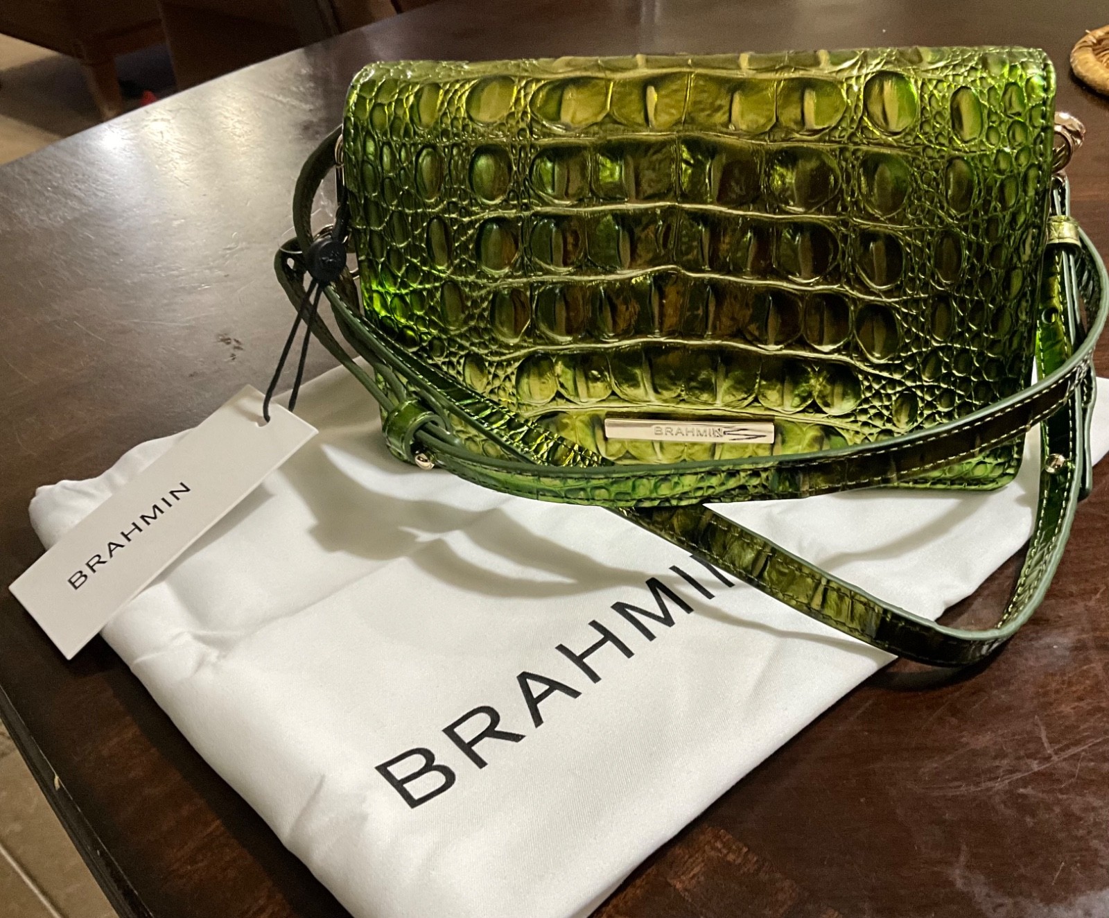 Brahmin Minuette Green Melbourne Genuine Leather