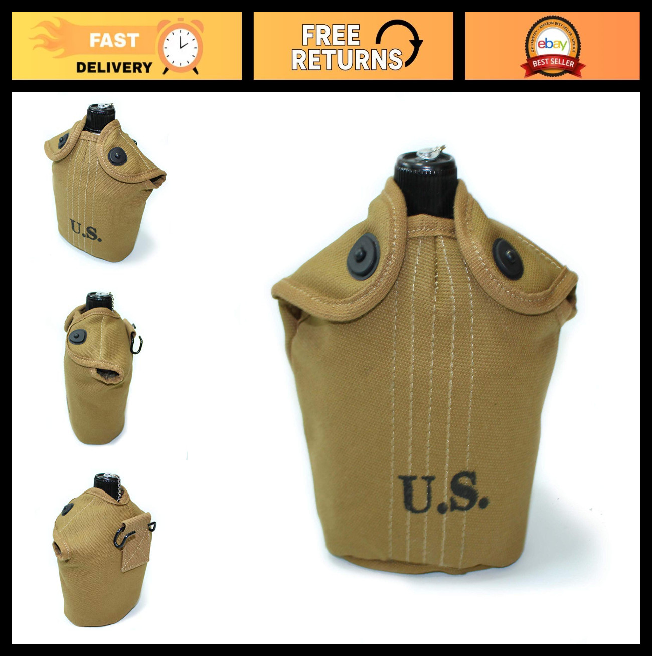 Reproduction 0.8L US Soldier WWII WW2 Canteen Cup and Cover Set Reproduction 0.8L US Soldier WWII WW2 Canteen Cup and Cover Set