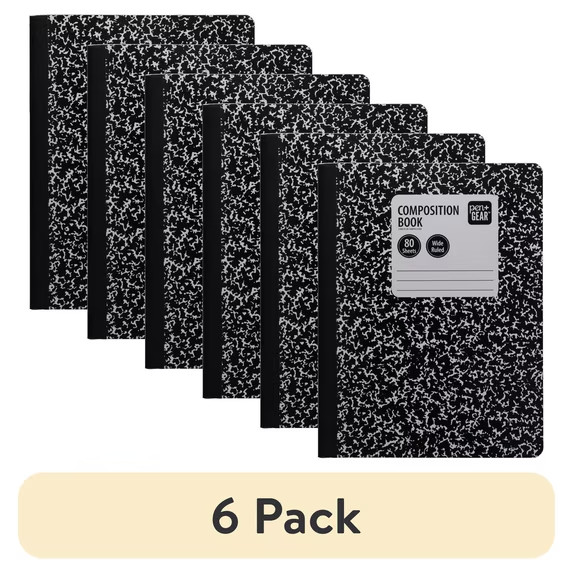 (6 pack) Pen+Gear Composition Book, Wide Ruled, 7.5\ (6 pack) Pen+Gear Composition Book, Wide Ruled, 7.5\