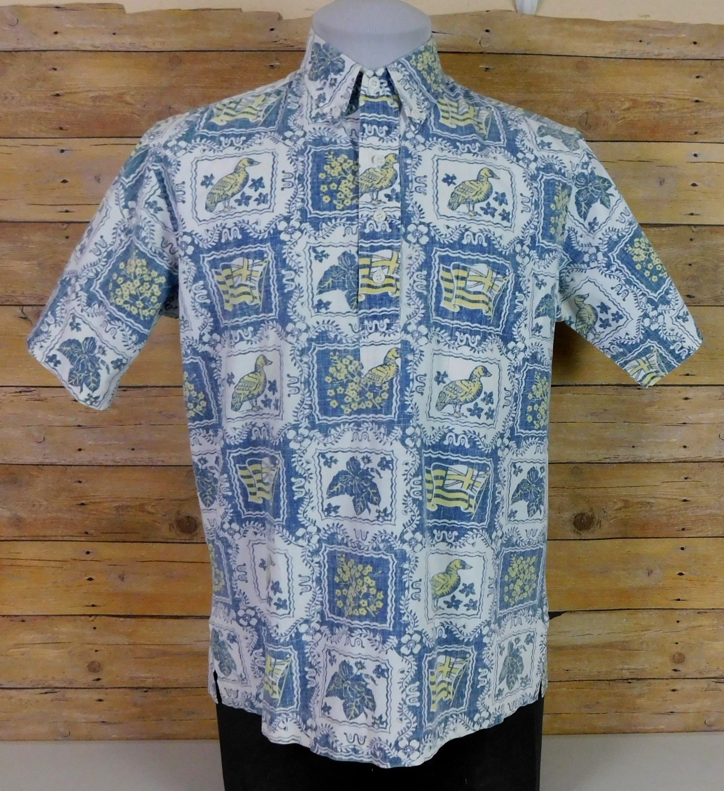 Vintage Reyn Spooner Hawaiian Pullover Shirt Mens Medium Lahaina Sailor
