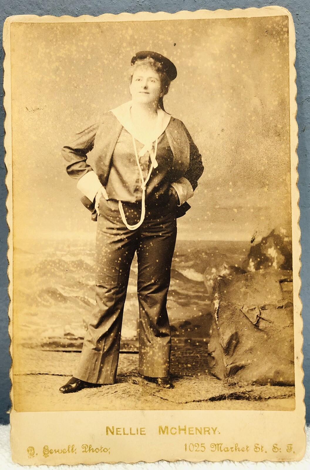 AUTHENTIC NELLIE McHenry Buffalo Bill Cody Comedy 1800s Cabinet CARD PHOTOGRAPH