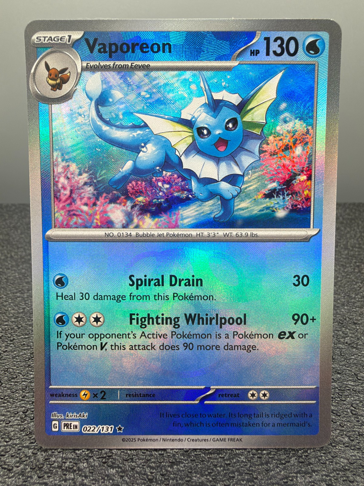 POKEMON Vaporeon Master Ball 22/131 Prismatic Evolutions NM POKEMON Vaporeon Master Ball 22/131 Prismatic Evolutions NM