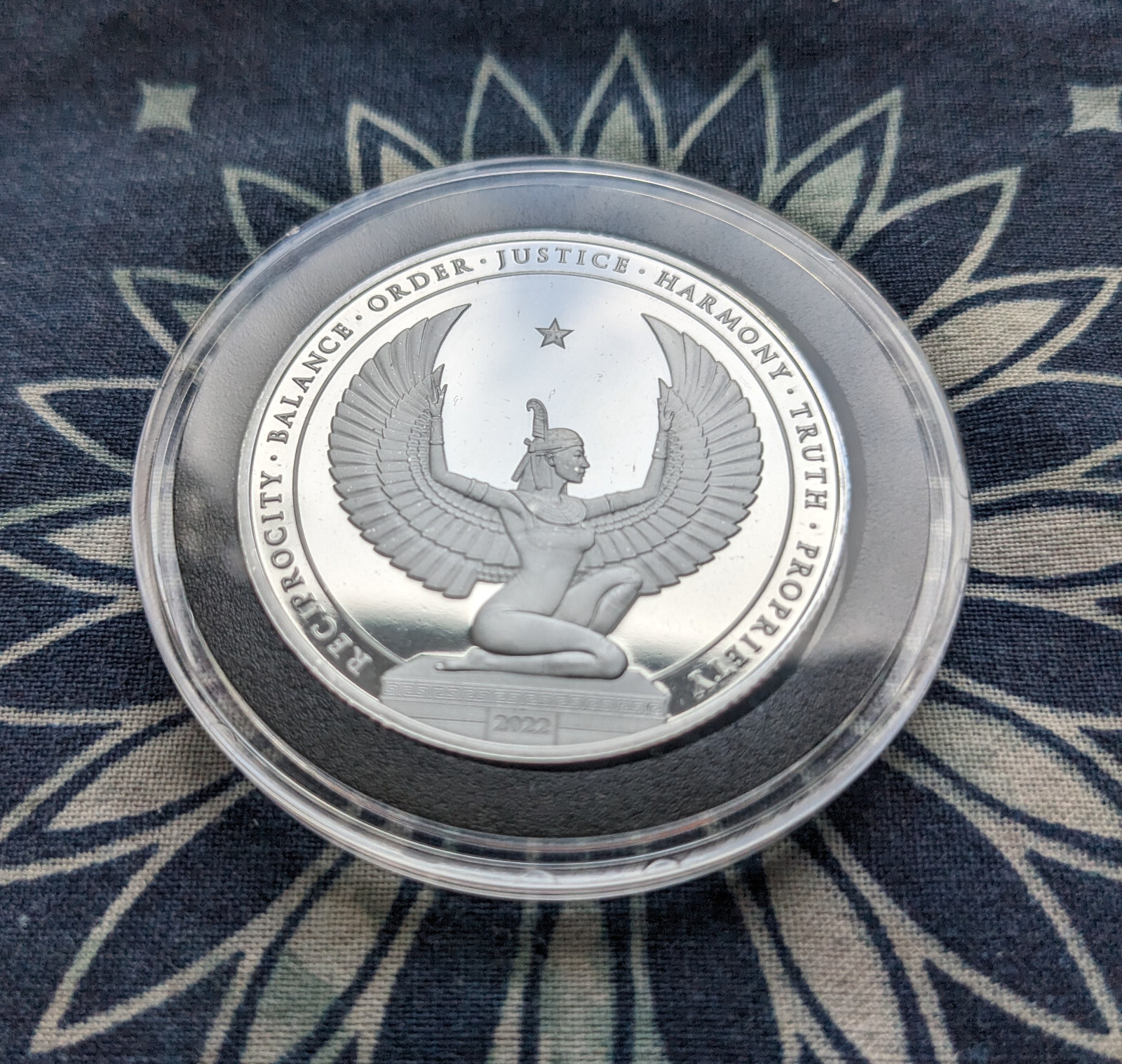 Rare 1st yr 2022 Kinesis Mint Sphinx Egyptian Goddess Proof 1 Oz .999 Silver Rnd Rare 1st yr 2022 Kinesis Mint Sphinx Egyptian Goddess Proof 1 Oz .999 Silver Rnd