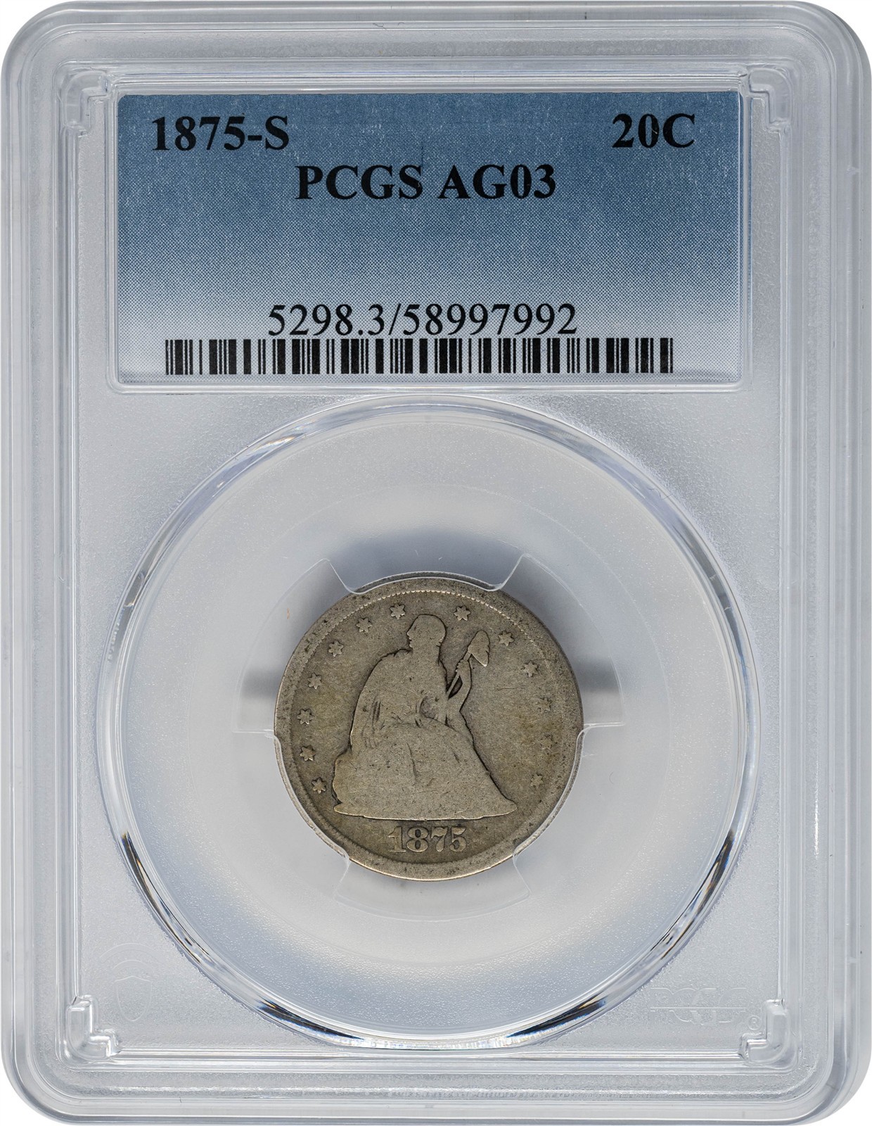 1875-S Twenty Cent 20c AG03 PCGS 951783-50