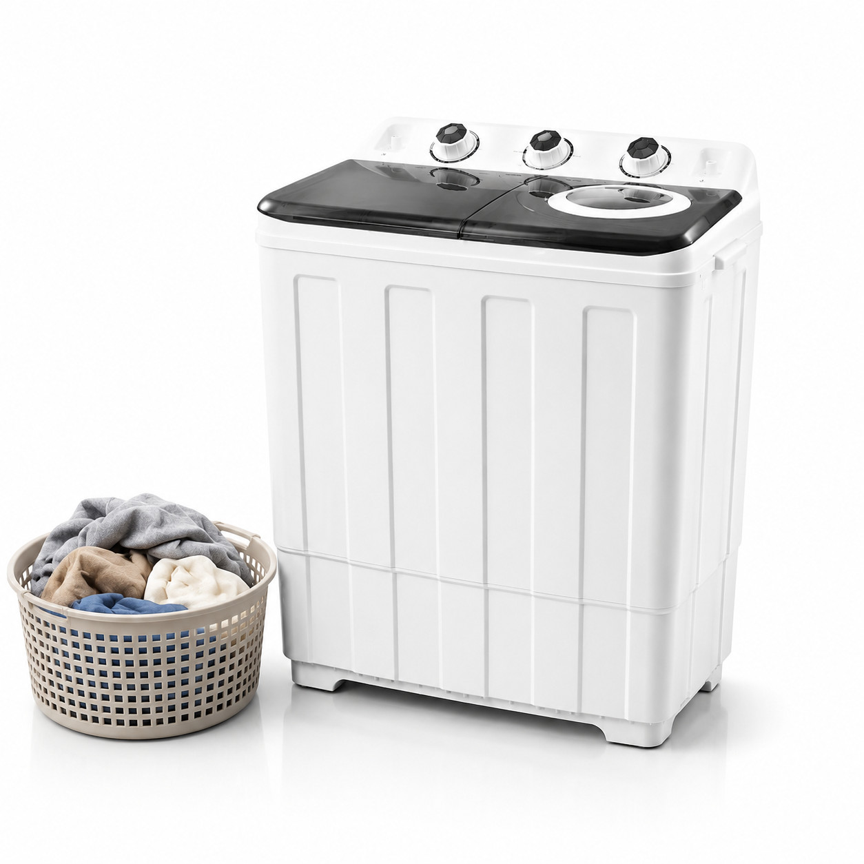 Clickoods 28lbs Portable Washing Machine  Twin Tub Washer Compact