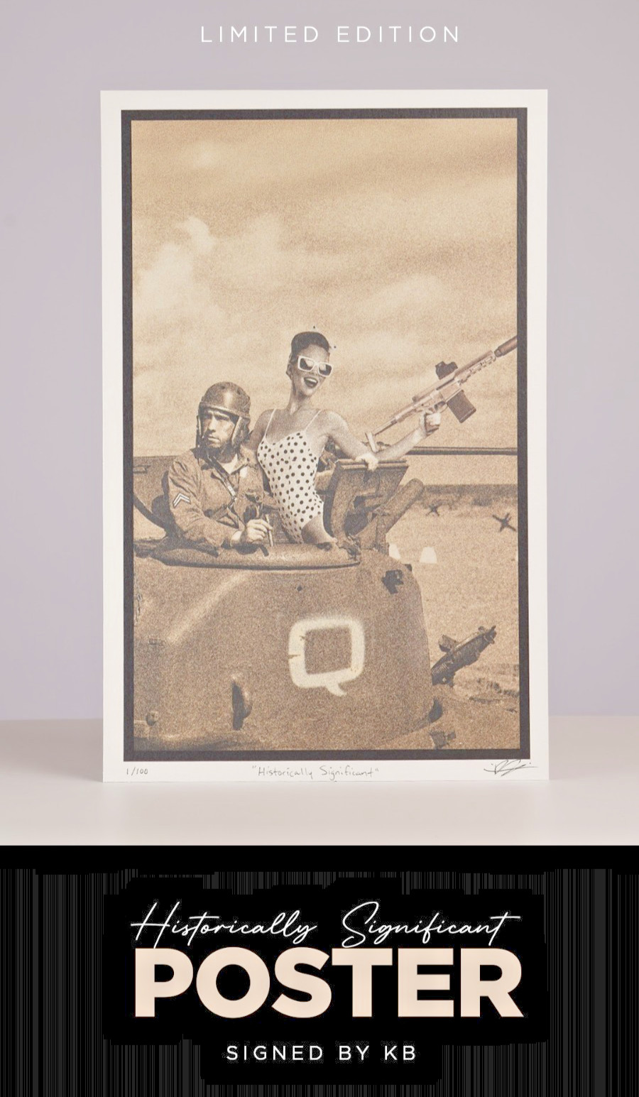 Q LLC Poster Tank Team Limited to 100 - KB Signed, Numbered with Inscription