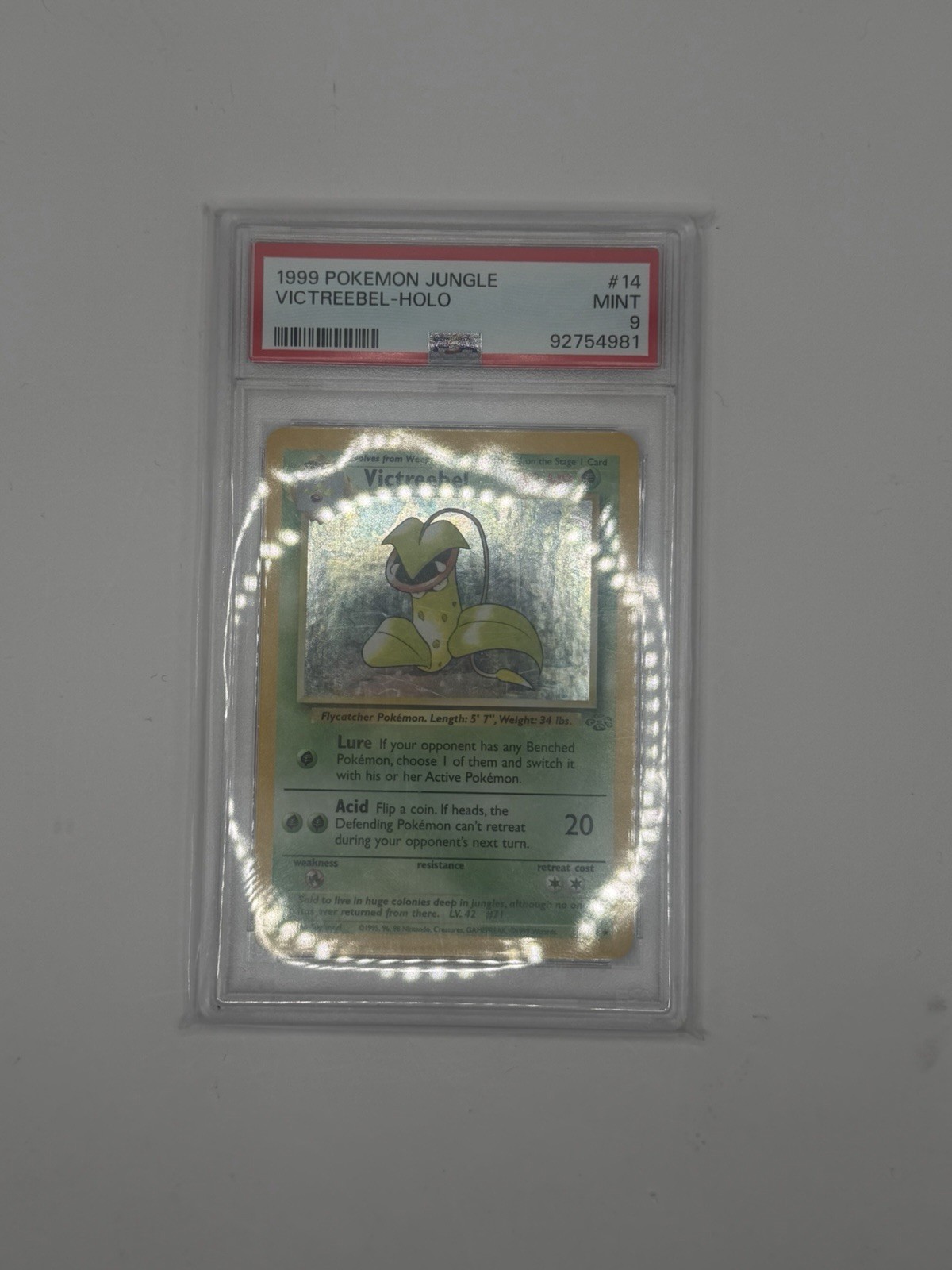 Pokémon TCG Victreebel Holo Rare Unlimited Jungle PSA 9 Pokémon TCG Victreebel Holo Rare Unlimited Jungle PSA 9