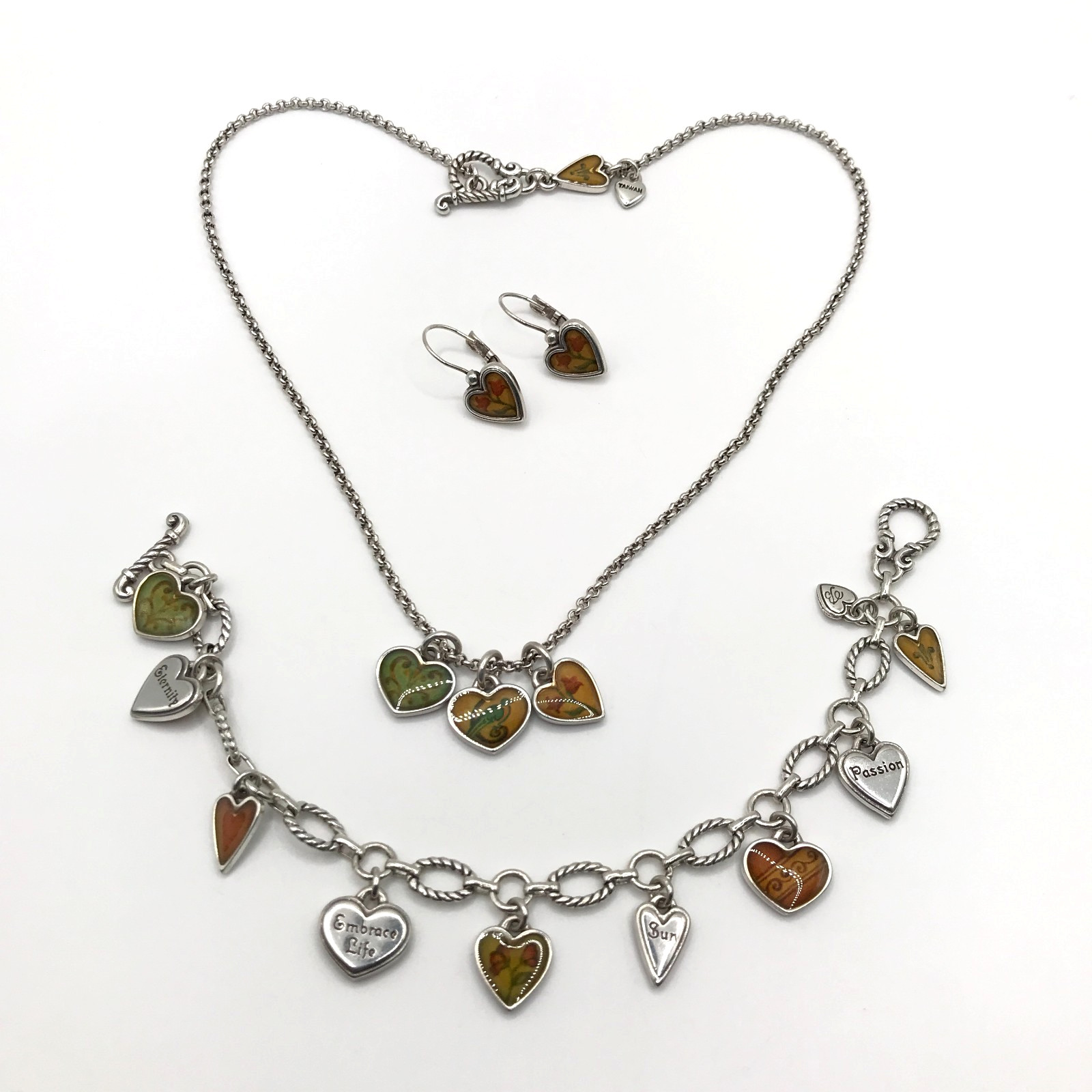 3 Piece Set Brighton Necklace Bracelet & Earrings Piccadilly Floral Vintage Look
