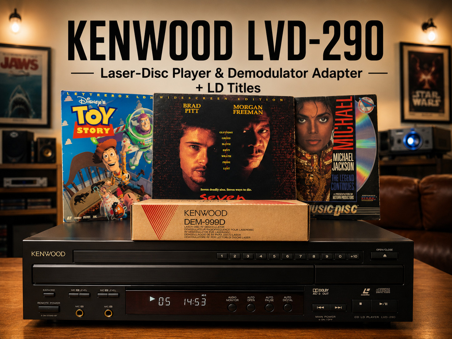 KENWOOD LVD-290 + DEM-999D 🌈RaRe🌈 Demodulator - Laser-Disc Movie Bundle