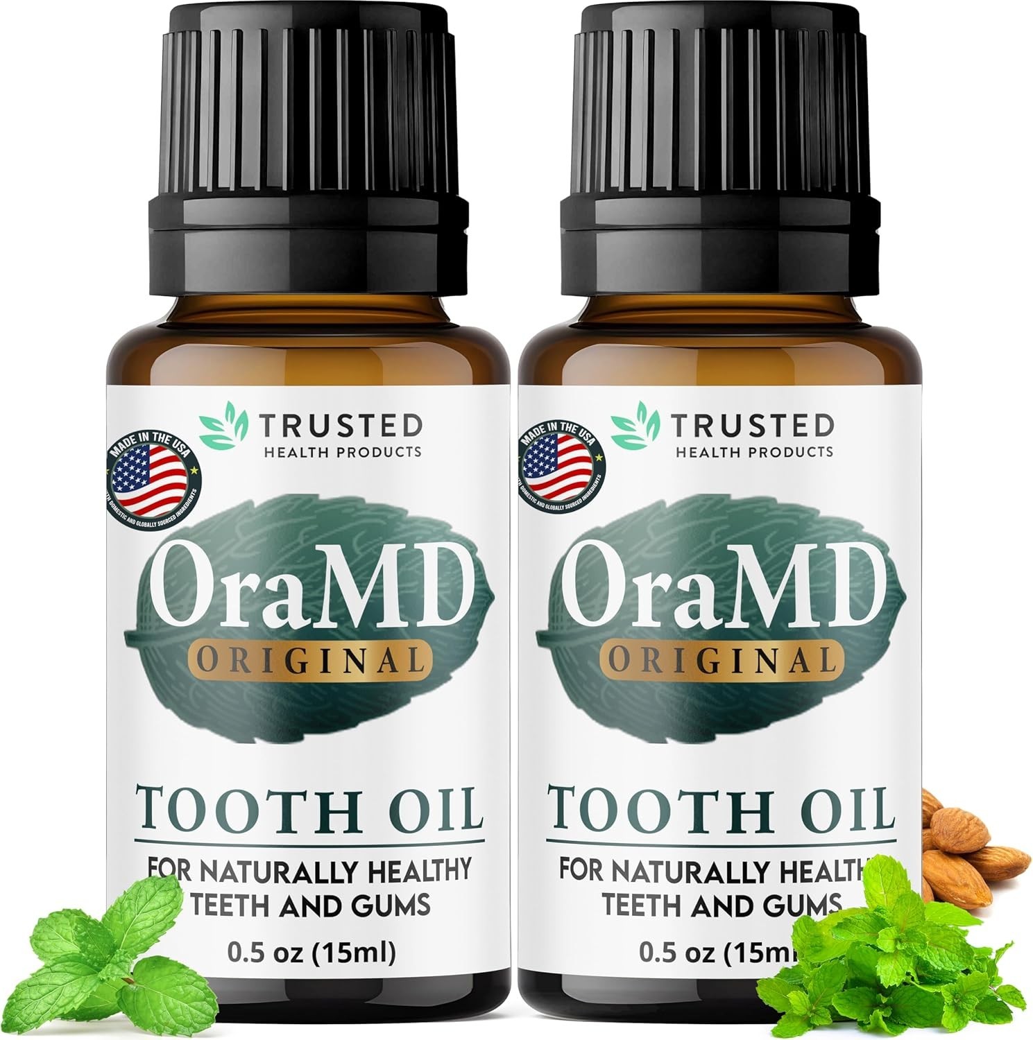 OraMD 4-in-1 Original Tooth Oil Natural Oral Care for Teeth & Gums 2 Pack