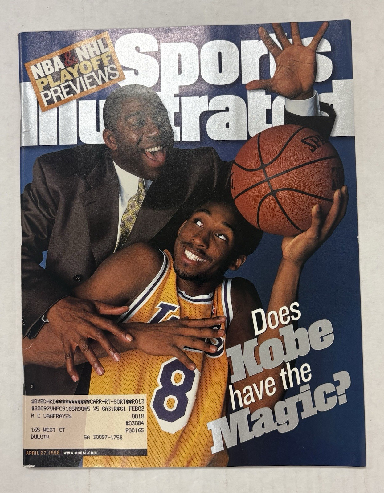 Kobe Bryant 1st Cover Does Kobe Have The Magic Sports Illustrated April 27, 1998 Kobe Bryant 1st Cover Does Kobe Have The Magic Sports Illustrated April 27, 1998