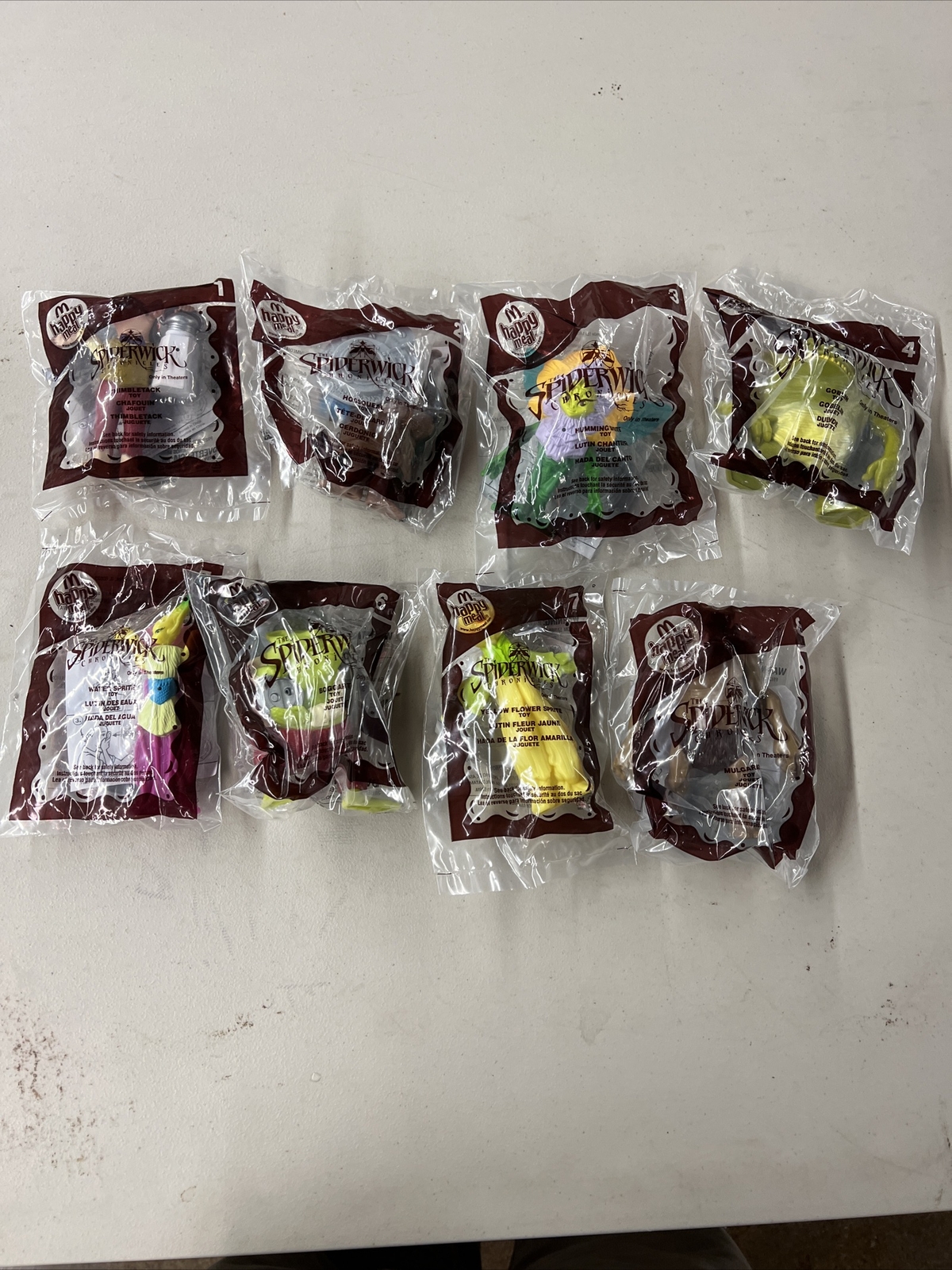 Mcdonalds Happy Meal Toys  2008 The Spiderwick Chonicles Complete Set 1-8  NIP