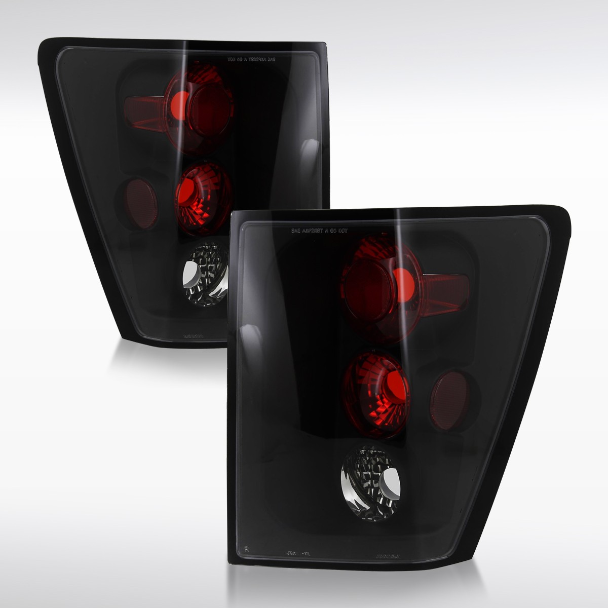 Fit 2005-2006 Jeep Grand Cherokee Black Rear Tail Lights Brake Lamps Left+Right