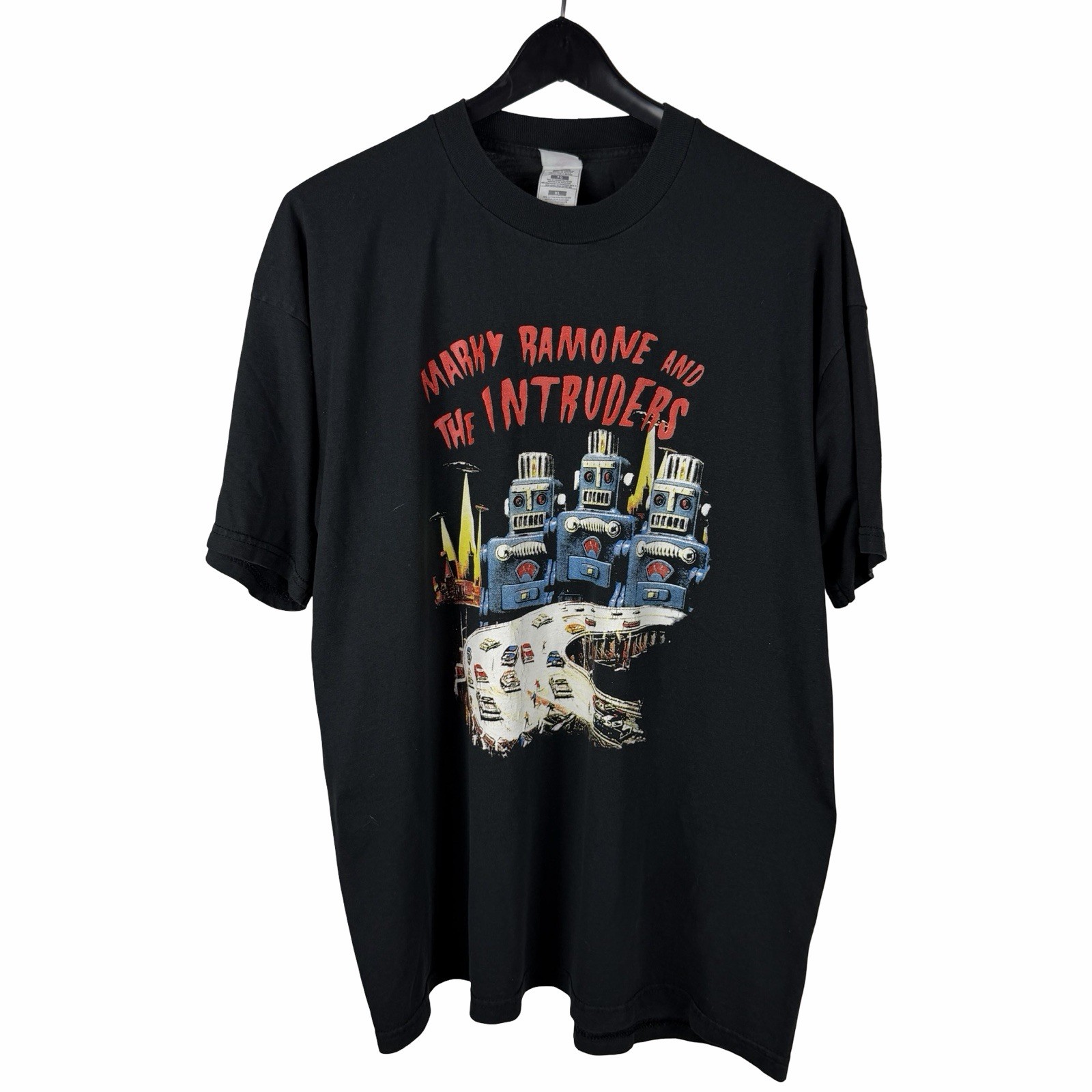 Vintage 90s Marky Ramone & The Intruders RARE Rock Band Black Shirt Size XL