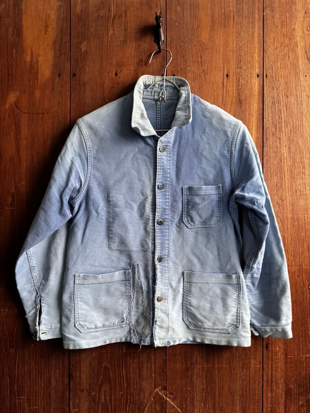 Mens Vintage 1940s French Moleskin Chore Jacket Workwear Rare