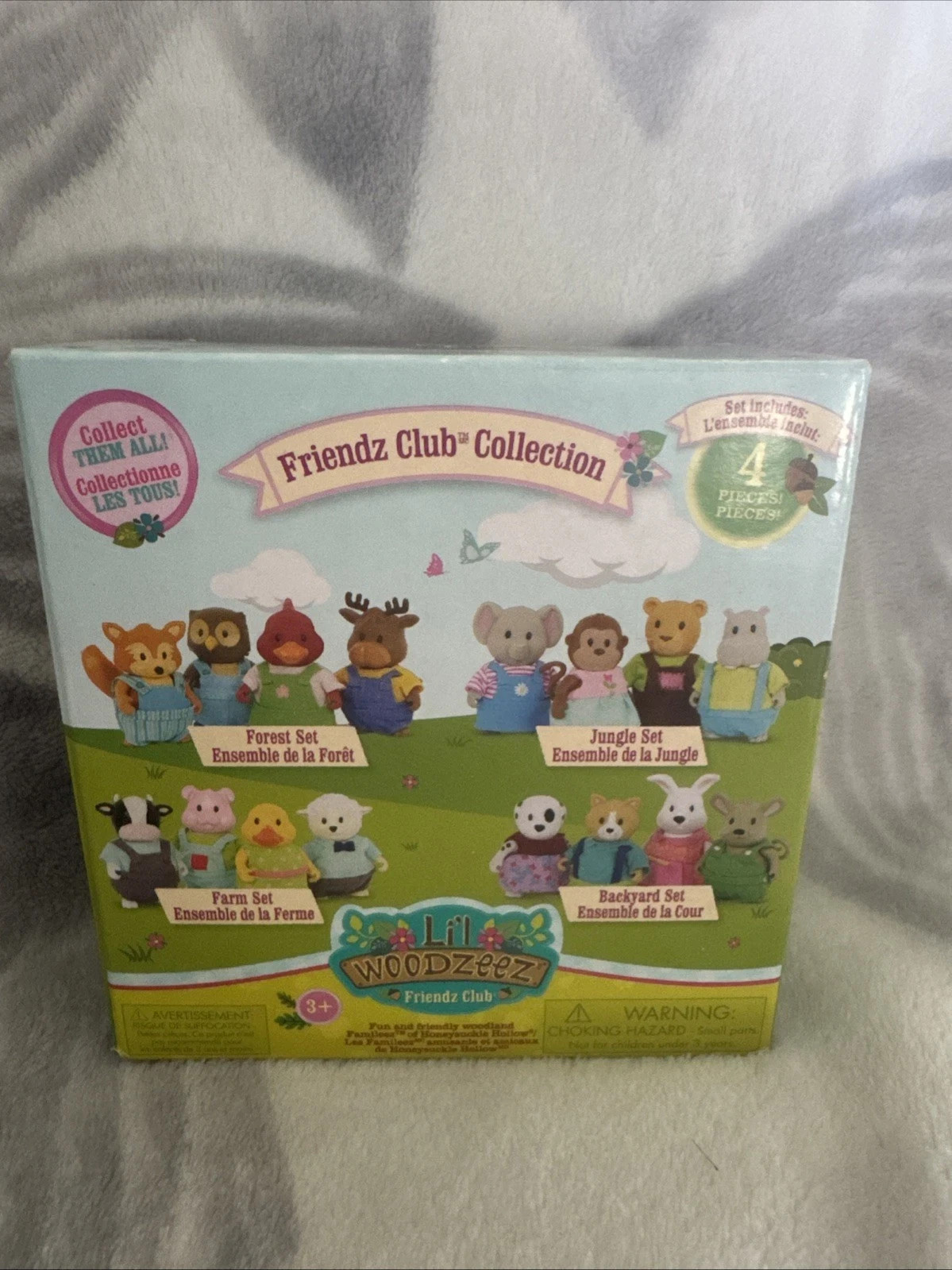 Li\'l Woodzeez Mini Animal Figurine Set of 4 Friendz Club Backyard New in Box