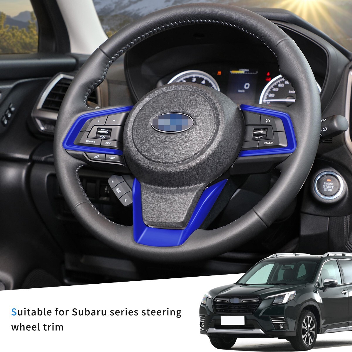 Auovo Steering Wheel Trim Cover for Subaru Crosstrek Forester Impreza XV Ascent