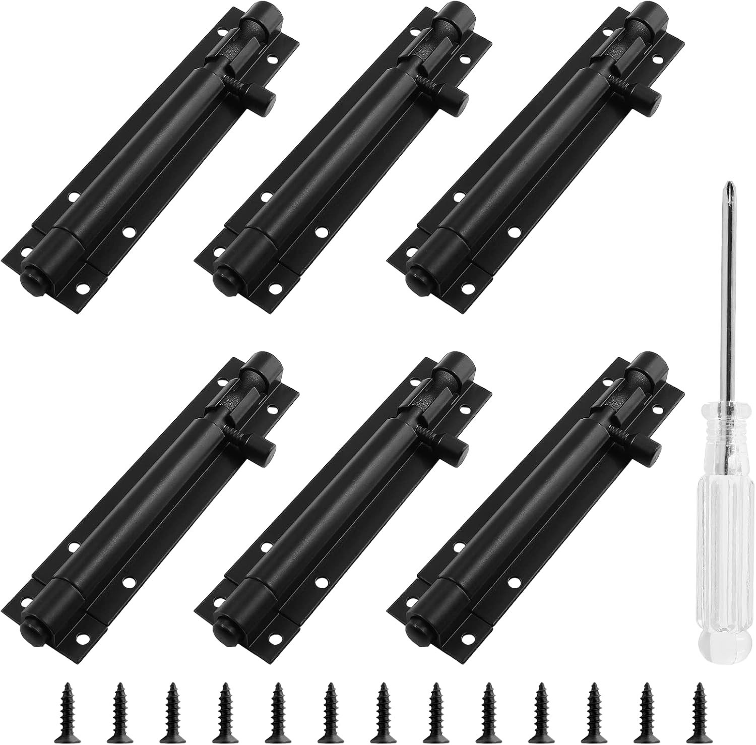 Biaungdo 6 Pcs Slide Bolt Latch Lock, 4 Inch Barrel Bolt Door Security Slide ... Biaungdo 6 Pcs Slide Bolt Latch Lock, 4 Inch Barrel Bolt Door Security Slide ...