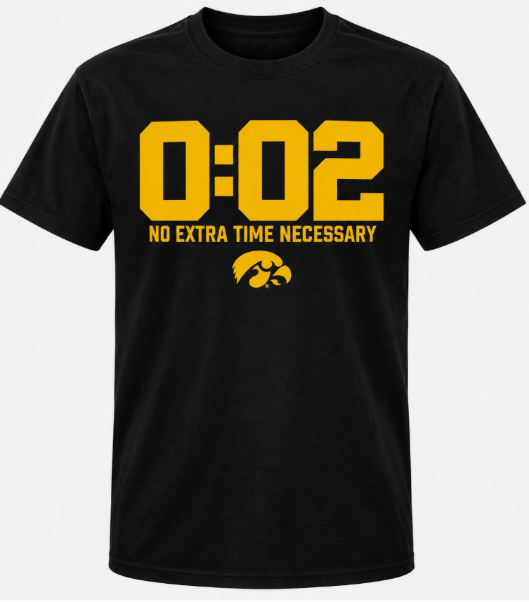HOT TREND Iowa No Extra Time Necessary 20-19 Black Graphic Tee All Size