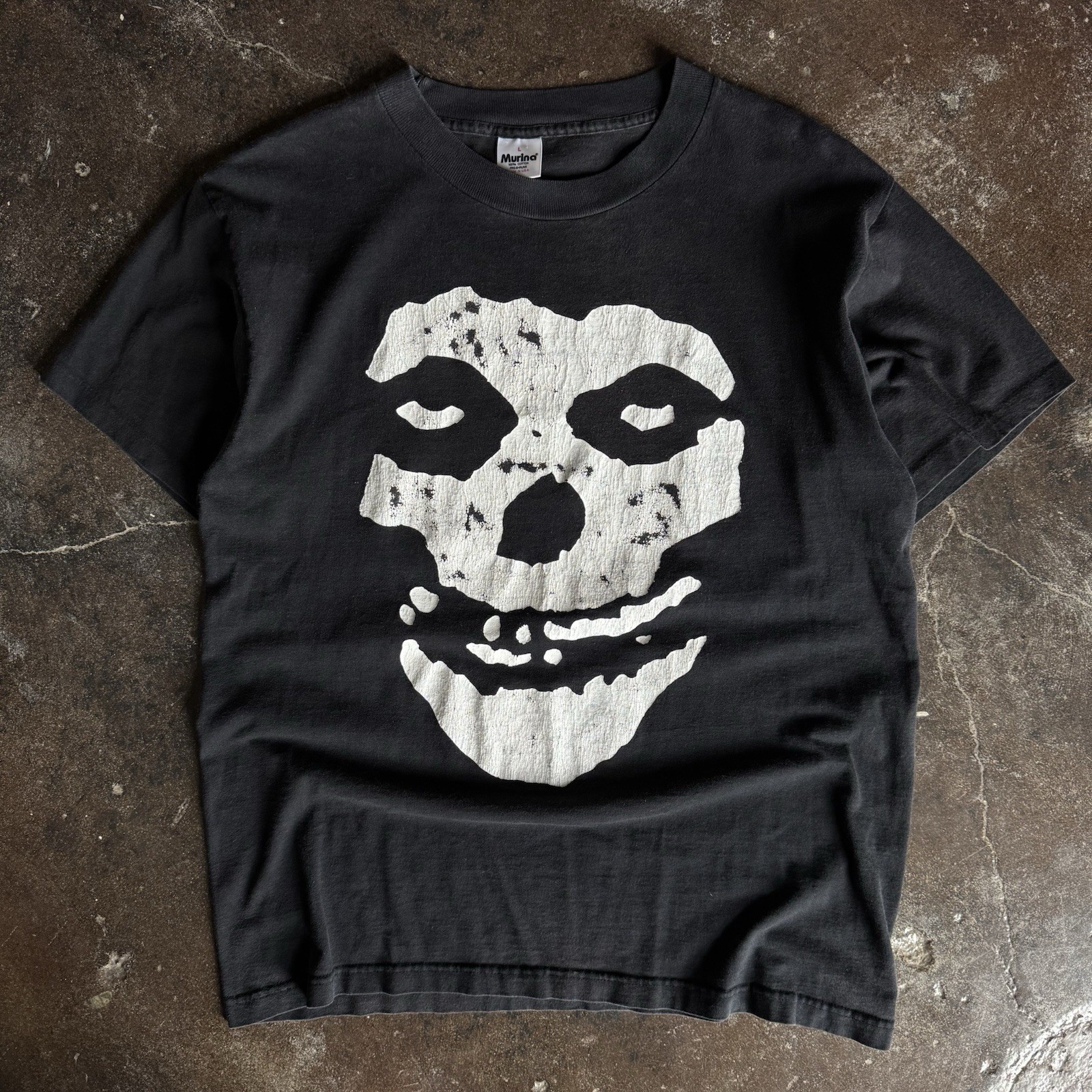 Vtg 90’s Misfits Fiend Club Skull Logo Band Tee Size Large