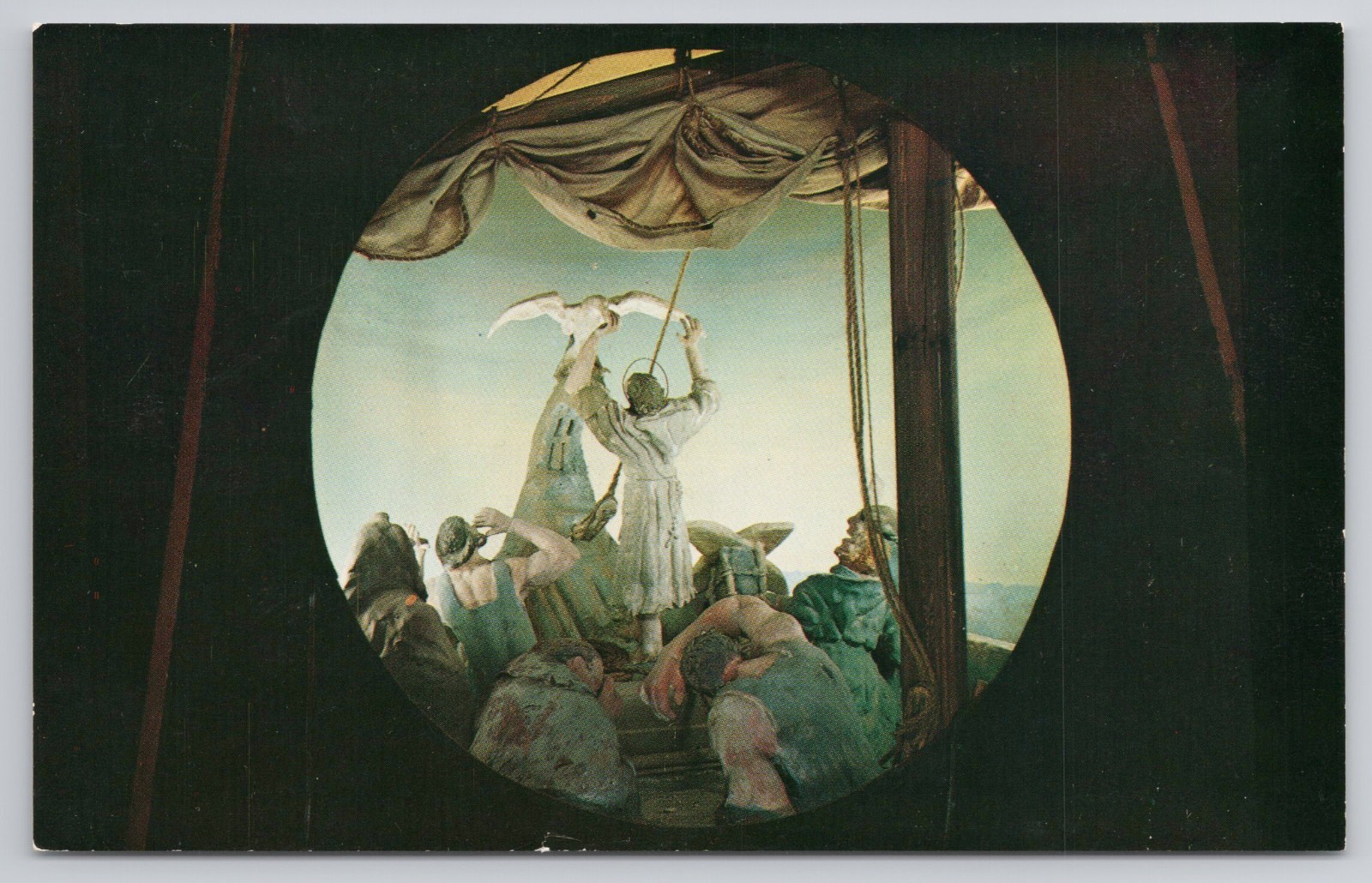 Vtg Postcard The Legend of St Brendan Sailing Monks Coracle Bermuda News Bureau