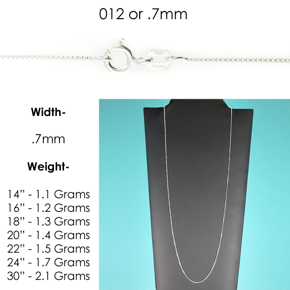 925 Sterling Silver BOX Chain Necklace All Sizes Stamped .925 Italy