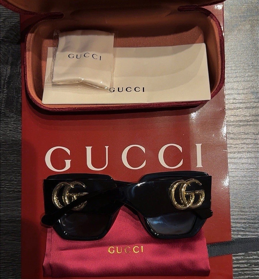 Gucci GG0956S Oversized Square Sunglasses Black Authentic Full Set W/ Case