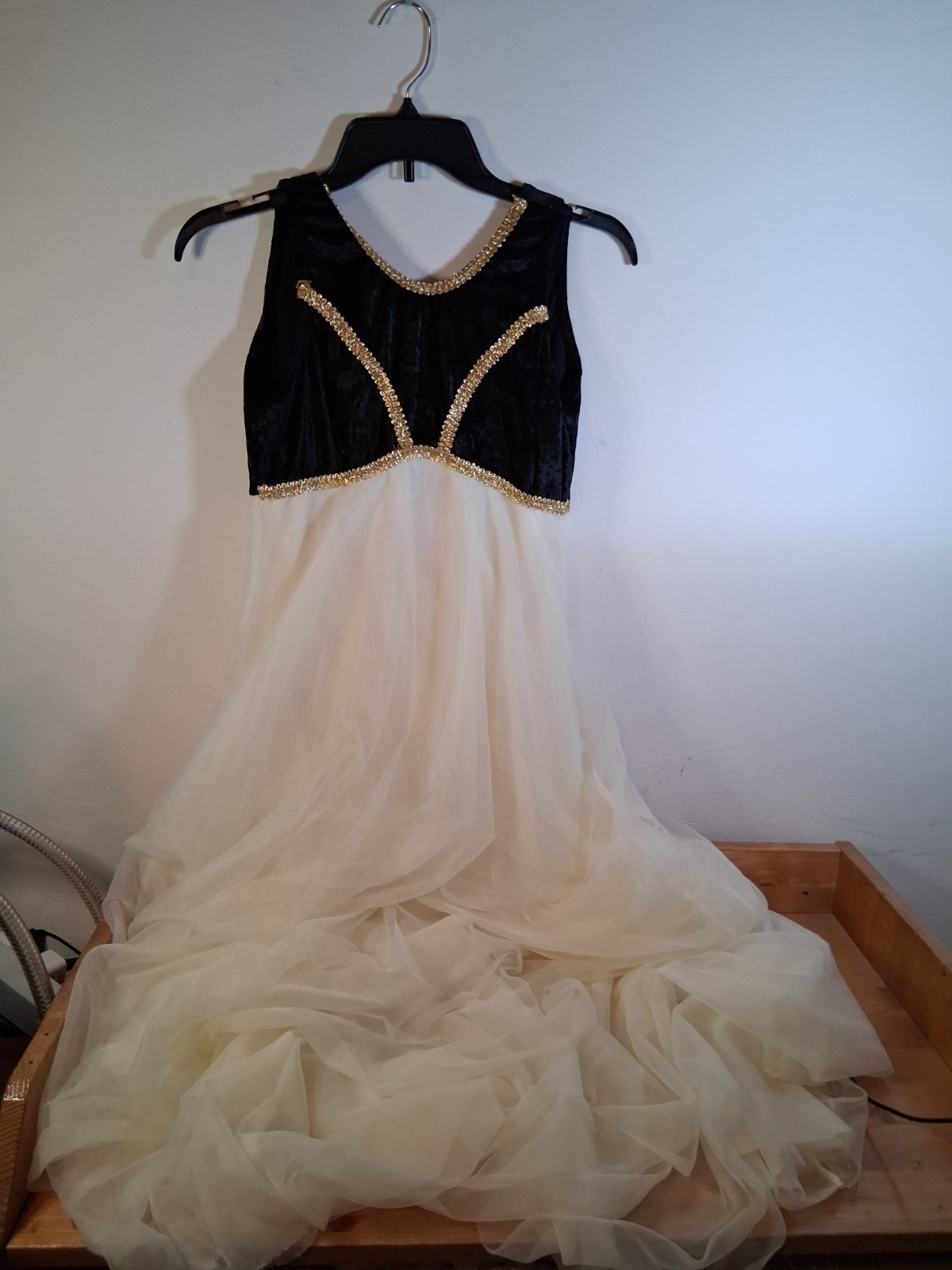 Vintage Lyrical Dance Costume Ballet Dress Made in USA Black Gold Ivory Skirts Vintage Lyrical Dance Costume Ballet Dress Made in USA Black Gold Ivory Skirts