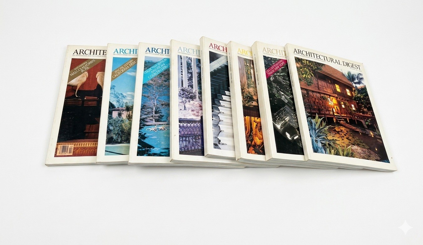 Vintage 8 ISSUE LOT 1989 Architectural Digest Magazines