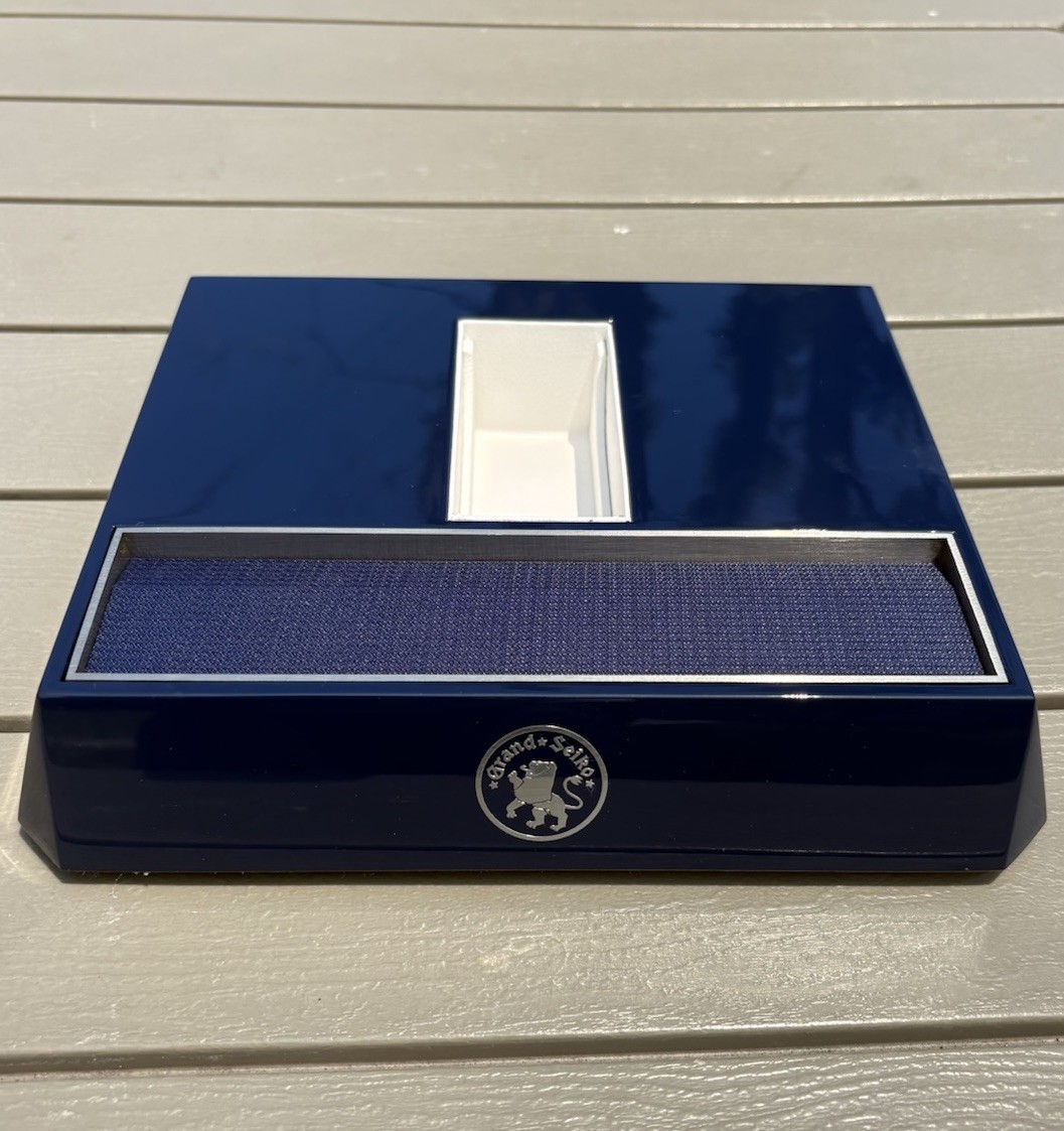 Official Grand Seiko Watch Display Stand Base Blue Luxury Dealer Boutique Sign