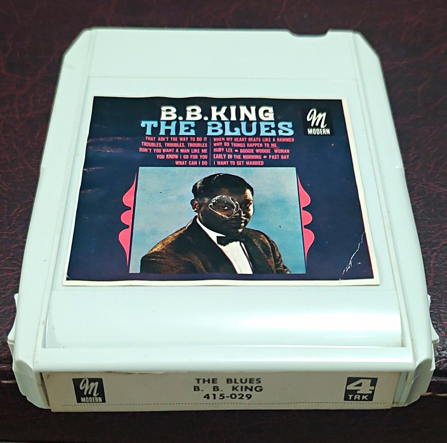 B.B. King The Blues 4-Track Cartridge Modern 1969 415-029 Blues Plastic