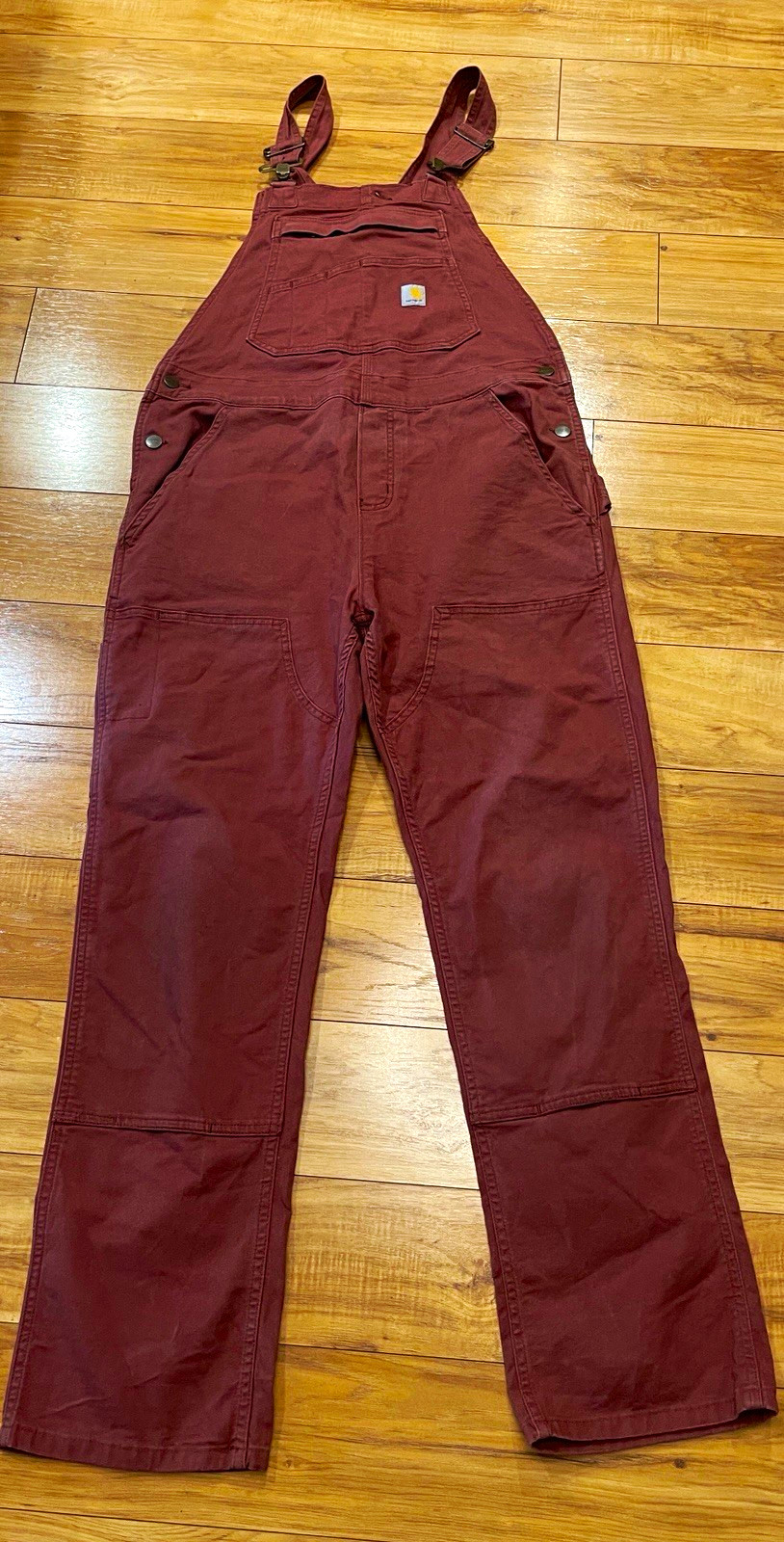 Carhartt Women’s Burgundy Loose Fit Canvas Bib Overalls OR6001-Women's