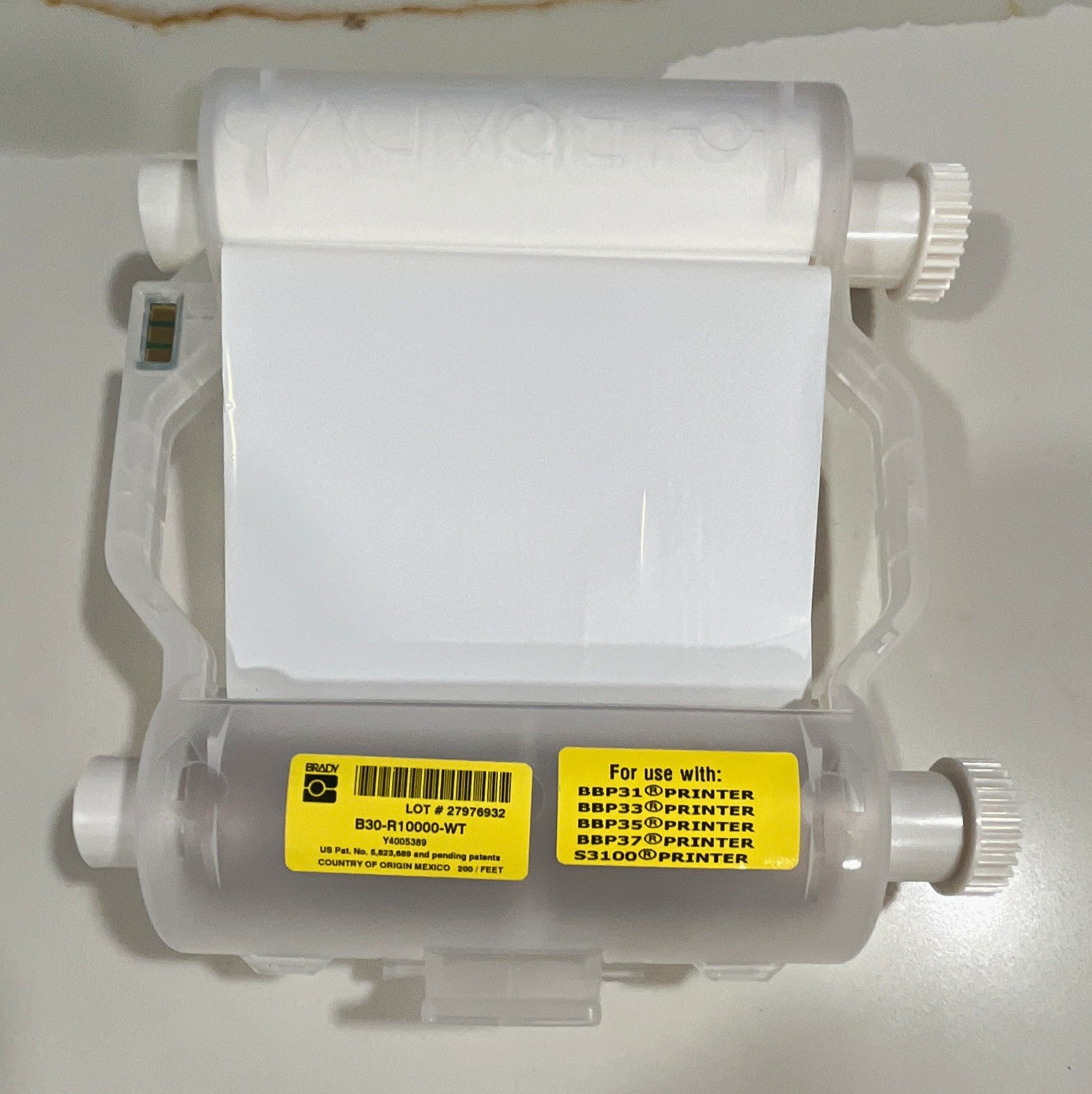 Brady B30 Thermal Label Tape Cartridge Roll B30-R10000-WT White Brady B30 Thermal Label Tape Cartridge Roll B30-R10000-WT White