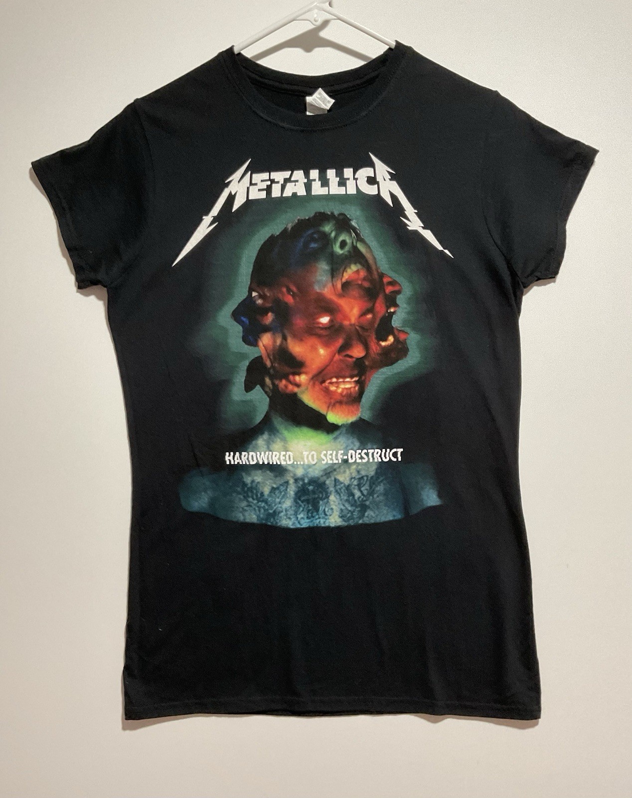 Metallica Wired To Self-Destruct Graphic Print T-Shirt Metal Rock Black L#0068