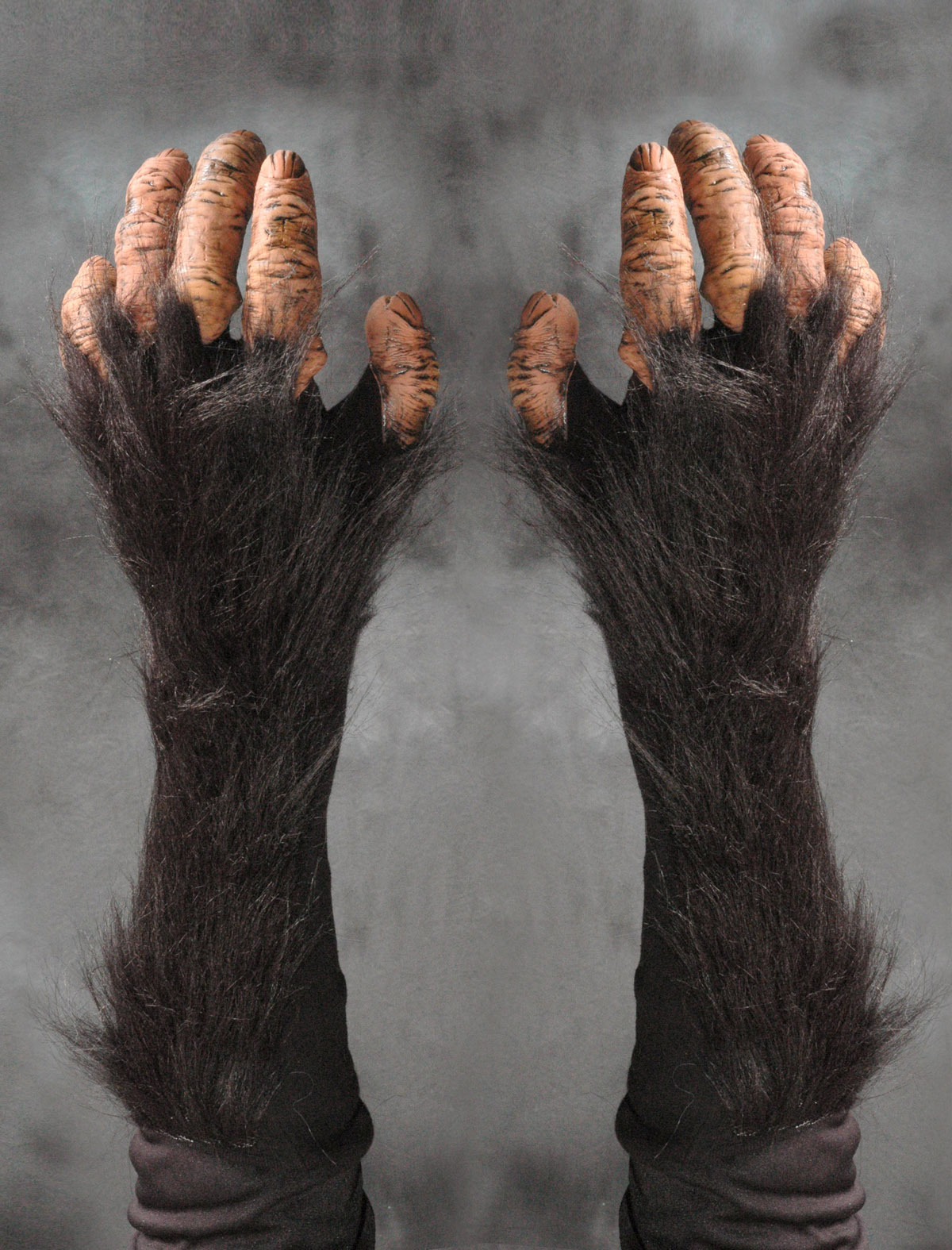Chimpanzee Chimp Great Ape Monkey Hands Adult Halloween Costume Gloves