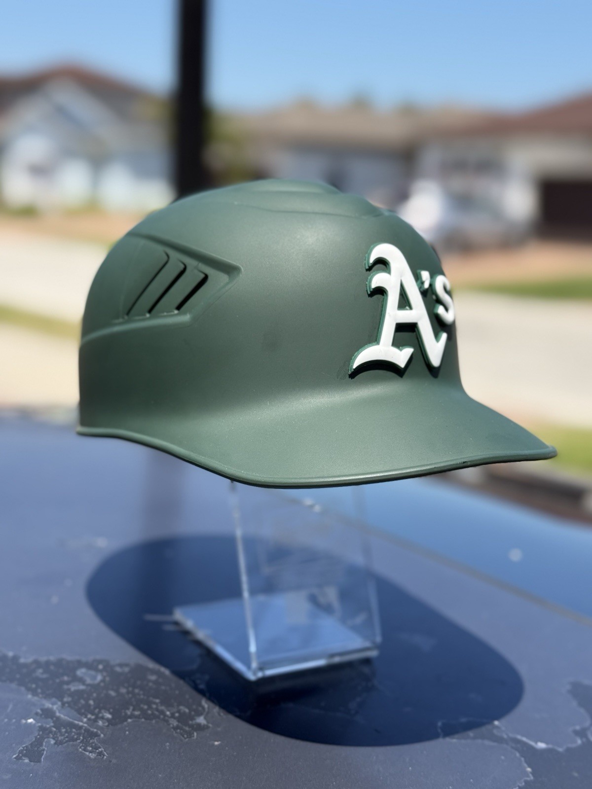 OAKLAND ATHLETICS CUSTOM RAWLINGS COOLFLO BATTING HELMET 