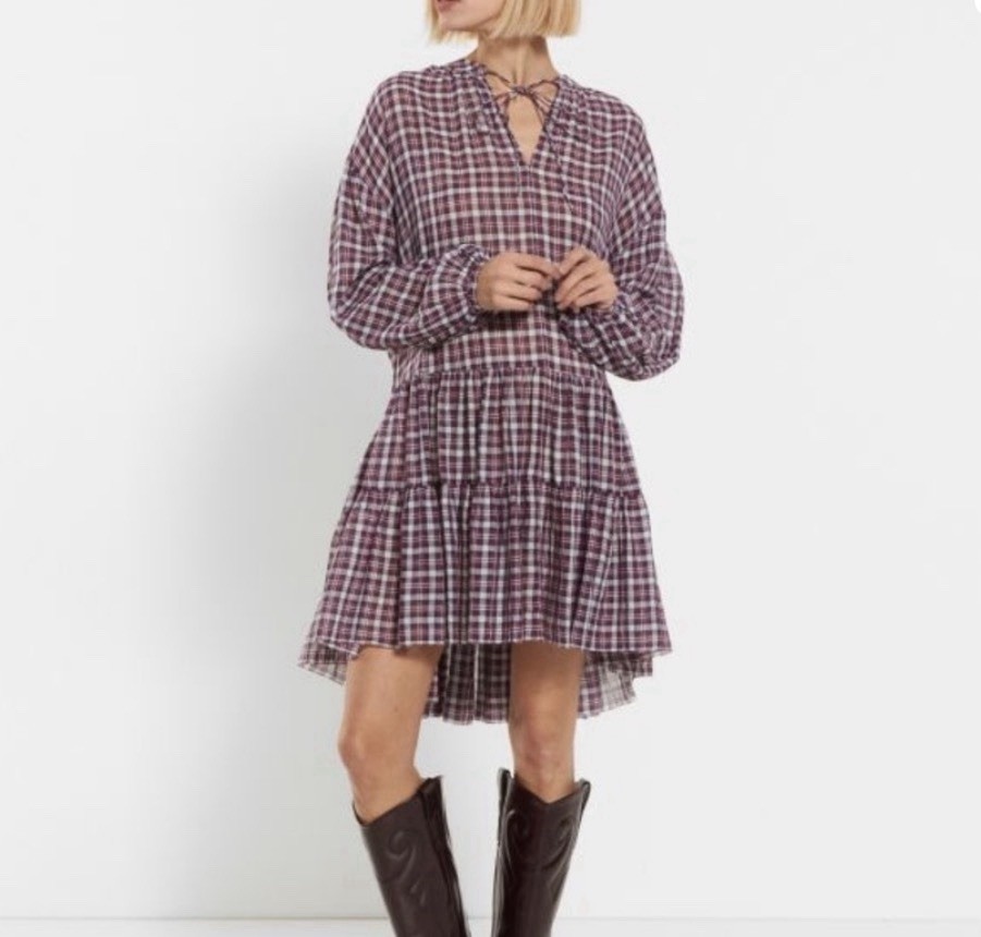 THE GREAT Women’s 1 US Small Timber Plaid Mini Dress ~ Oversized Boho Festival