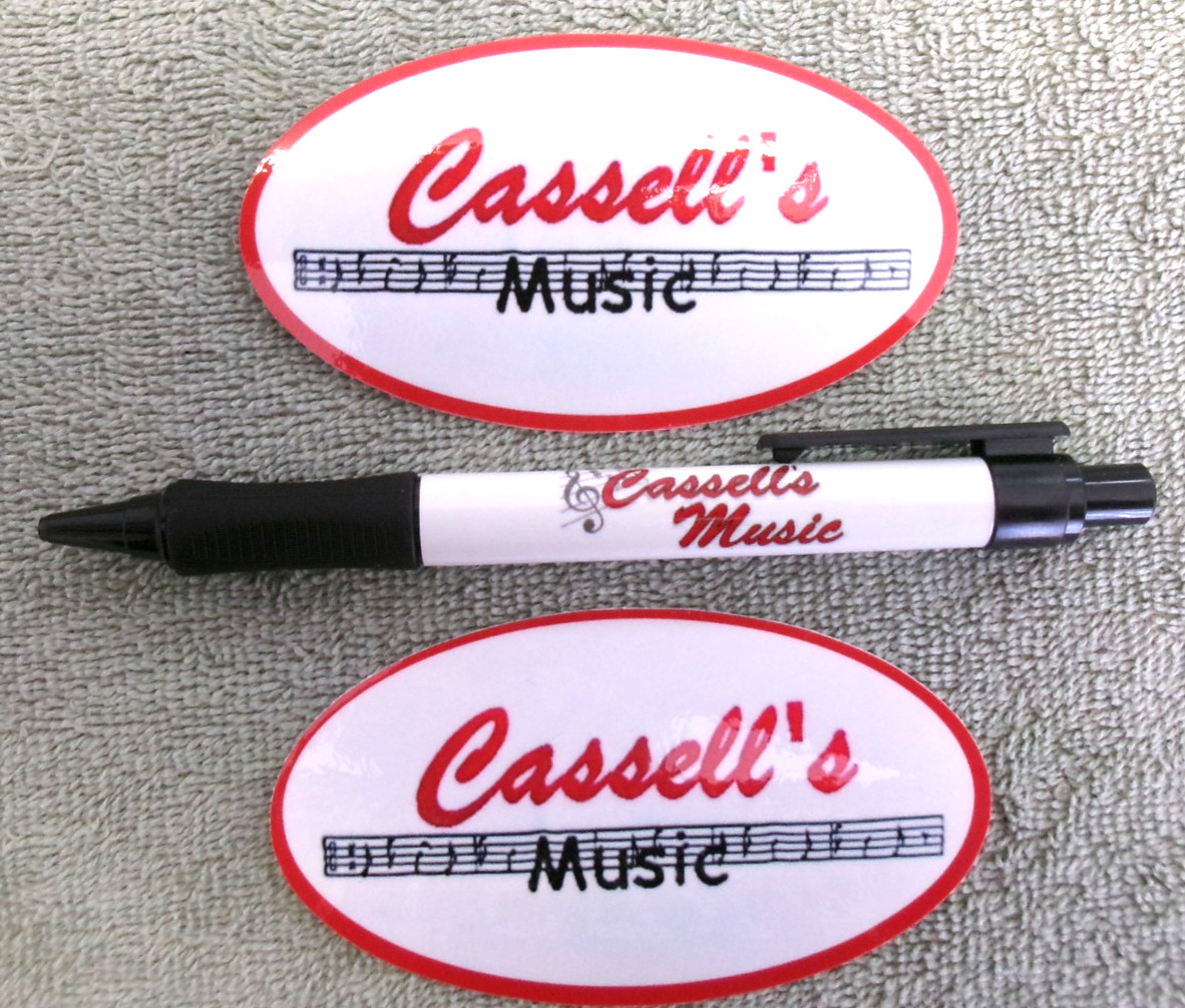 Cassell's Music Ink Pen and Logo Stickers from Obsession Movie Filming Location