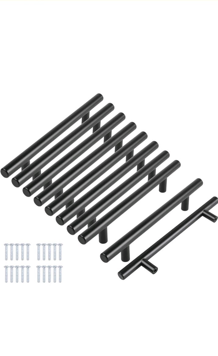 Black Modern Cabinet PullsHandles T Bar Stainless Steel Kitchen & Garage (10 PK) Black Modern Cabinet PullsHandles T Bar Stainless Steel Kitchen & Garage (10 PK)